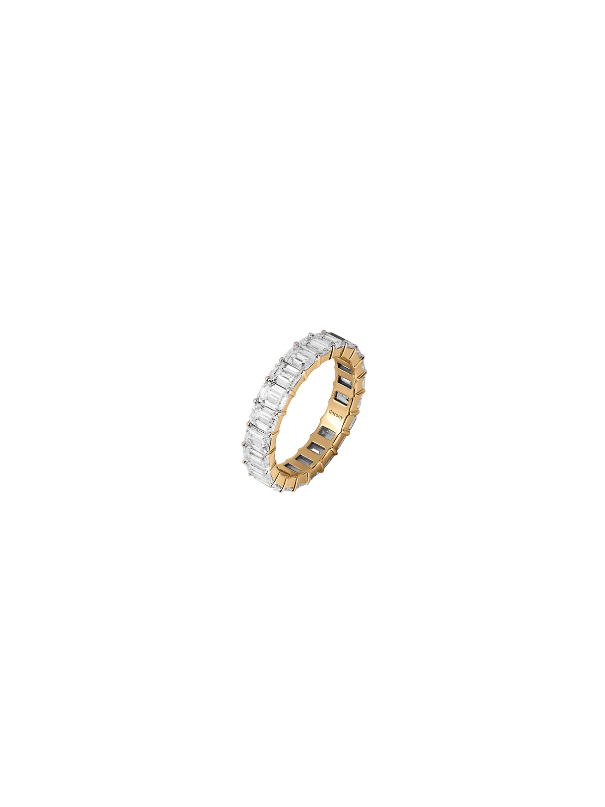 14K EMERALD CUT ETERNITY BAND IN LAB DIAMOND, 14K YELLOW GOLD - Image 2
