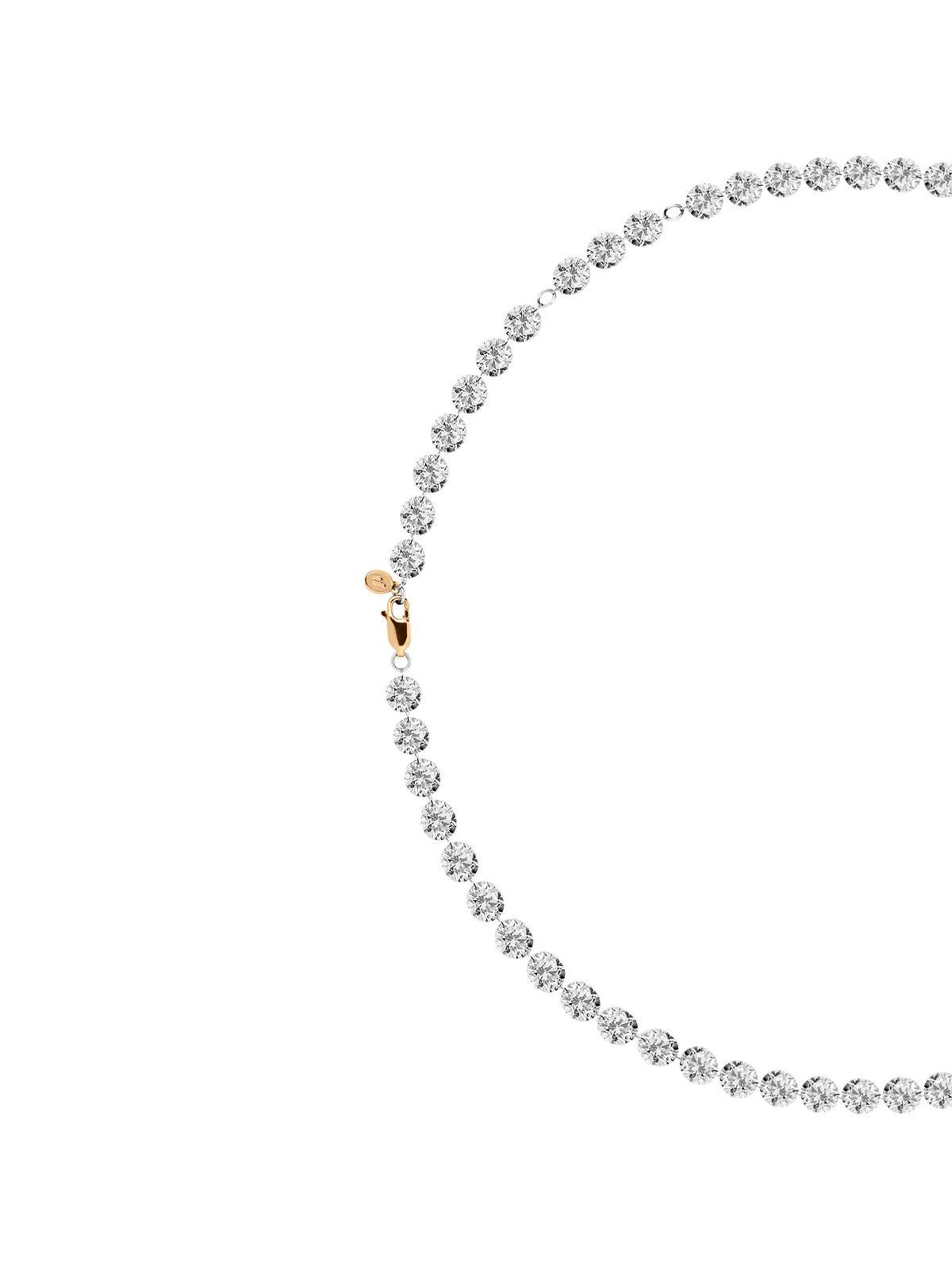 14K FLOATING ETERNITY NECKLACE IN 65 CARATS LAB DIAMOND, 14K YELLOW GOLD - Image 2