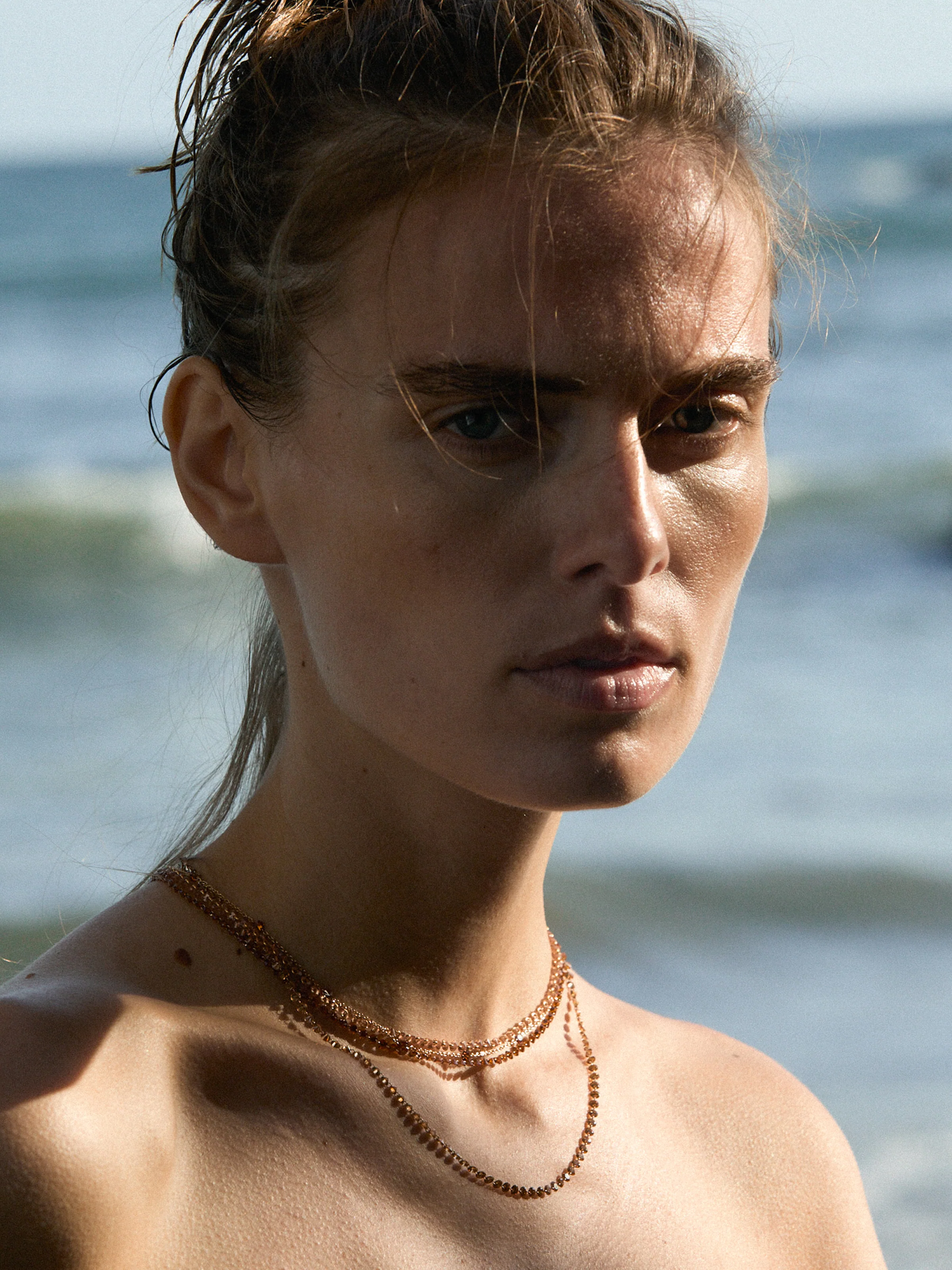 14K FLOATING ETERNITY NECKLACE IN COGNAC LAB DIAMOND, 14K YELLOW GOLD - Image 4