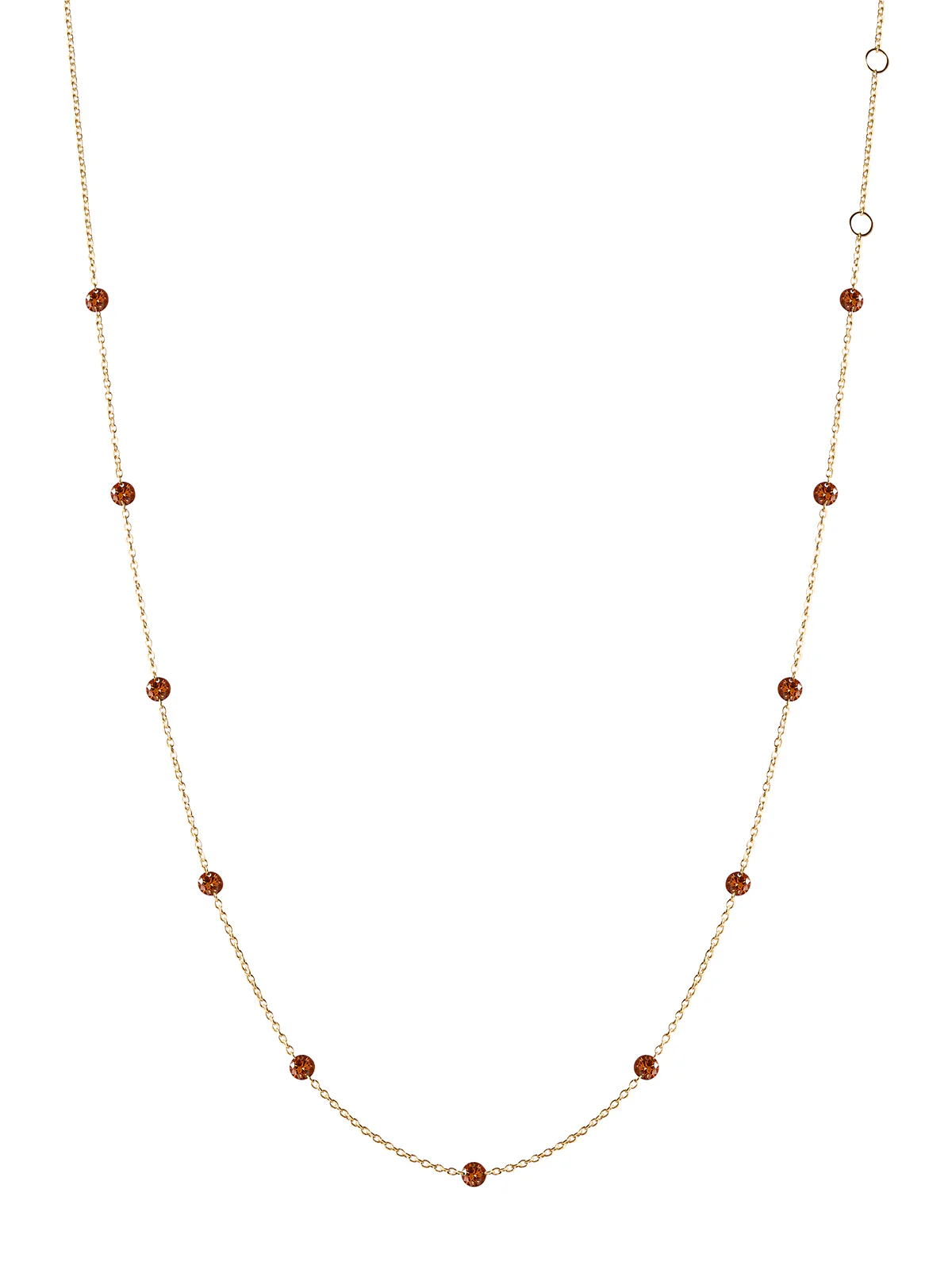 14K ROUND-CUT FLOATING NECKLACE IN COGNAC LAB DIAMOND, 14K YELLOW GOLD
