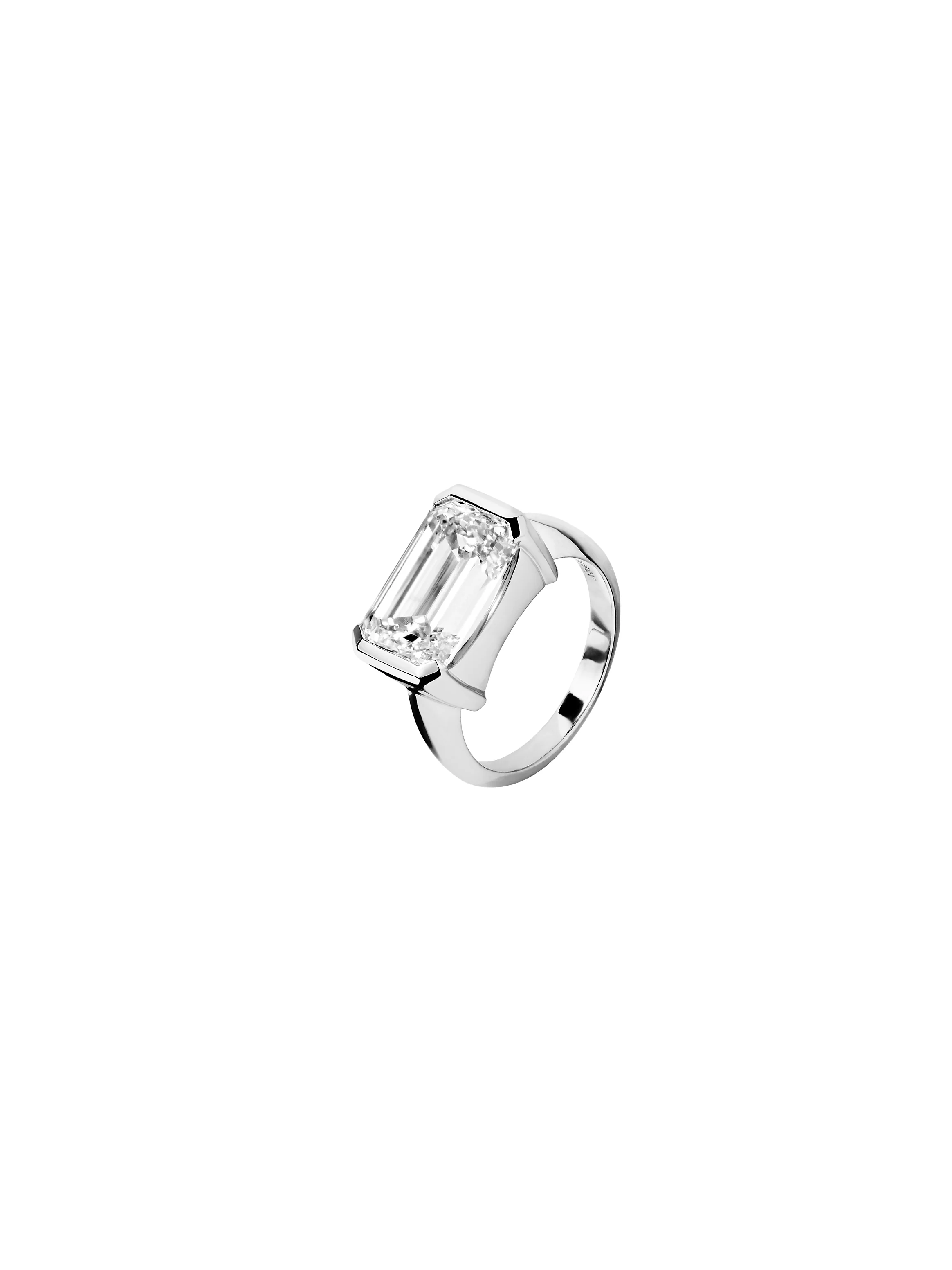 14K INÈS EMERALD-CUT RING IN LAB DIAMOND, 14K WHITE GOLD - Image 2