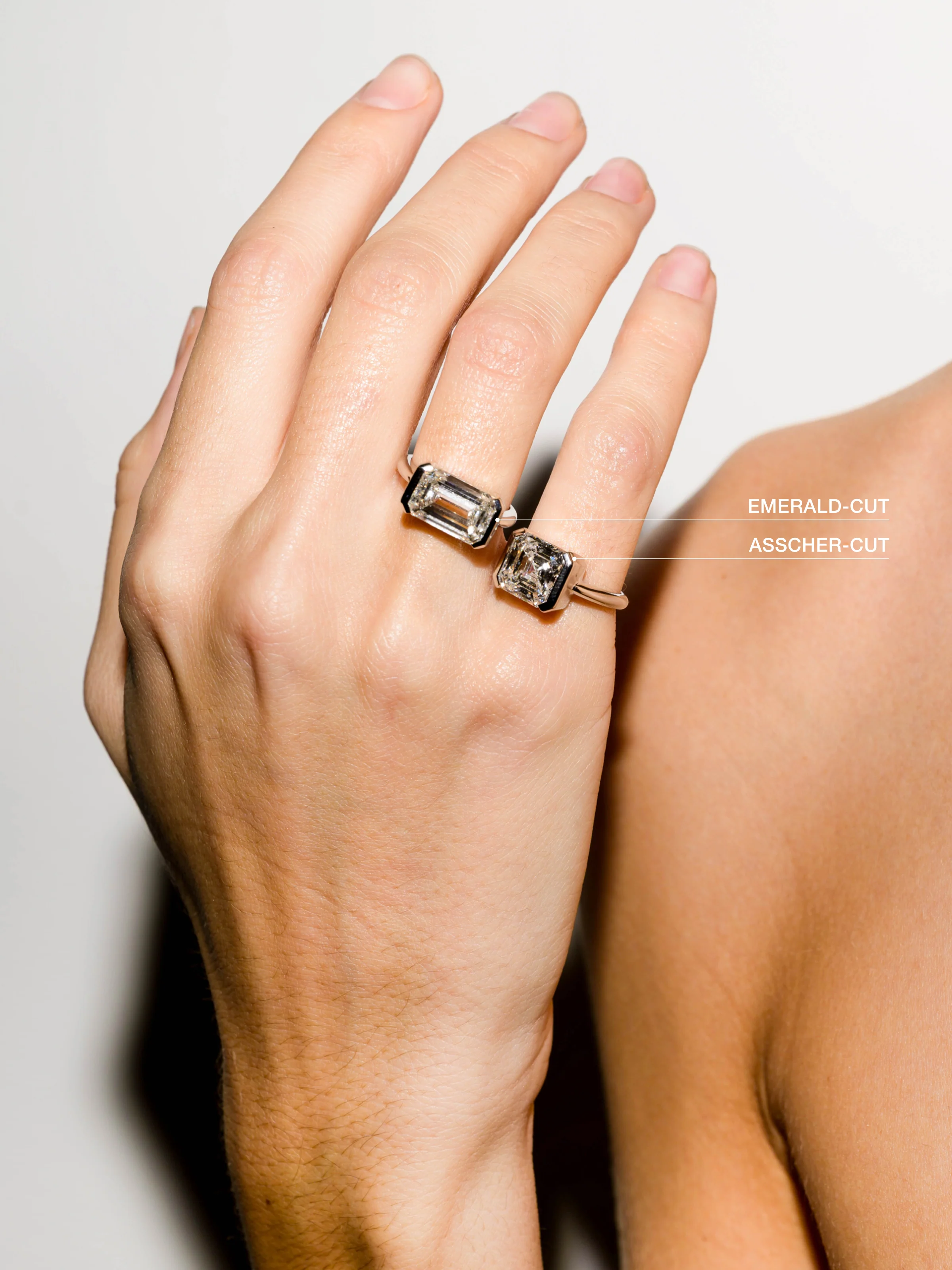 14K INÈS ASSCHER-CUT RING IN LAB DIAMOND, 14K WHITE GOLD - Image 3