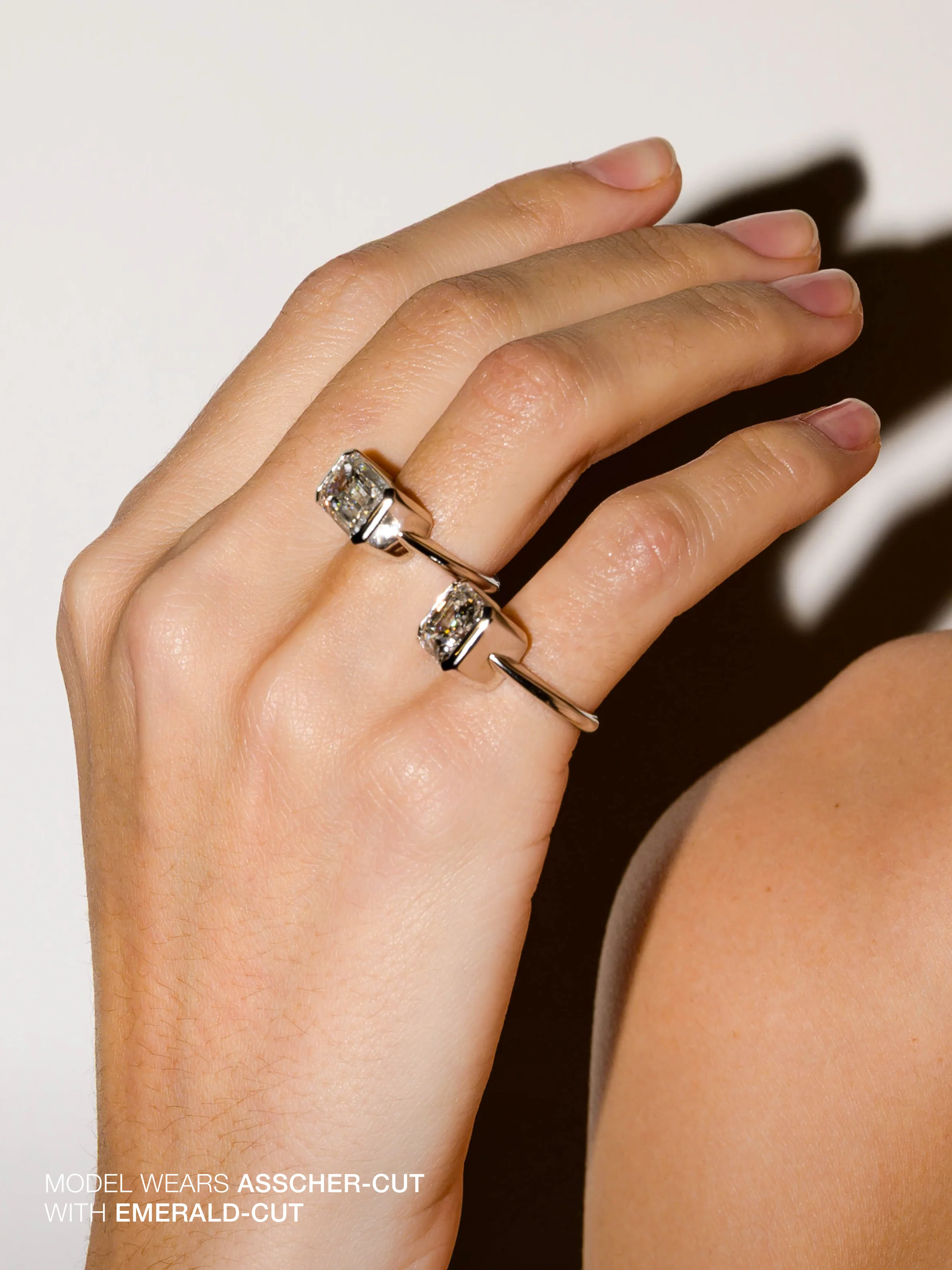 14K INÈS ASSCHER-CUT RING IN LAB DIAMOND, 14K WHITE GOLD - Image 4
