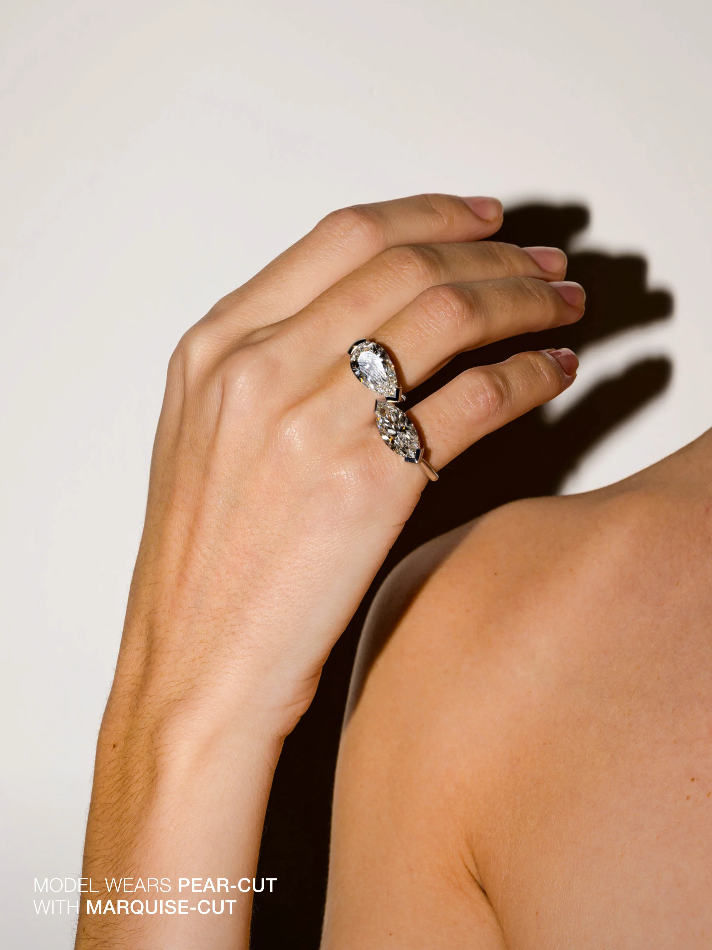 14K INÈS MARQUISE-CUT RING IN LAB DIAMOND, 14K WHITE GOLD - Image 3