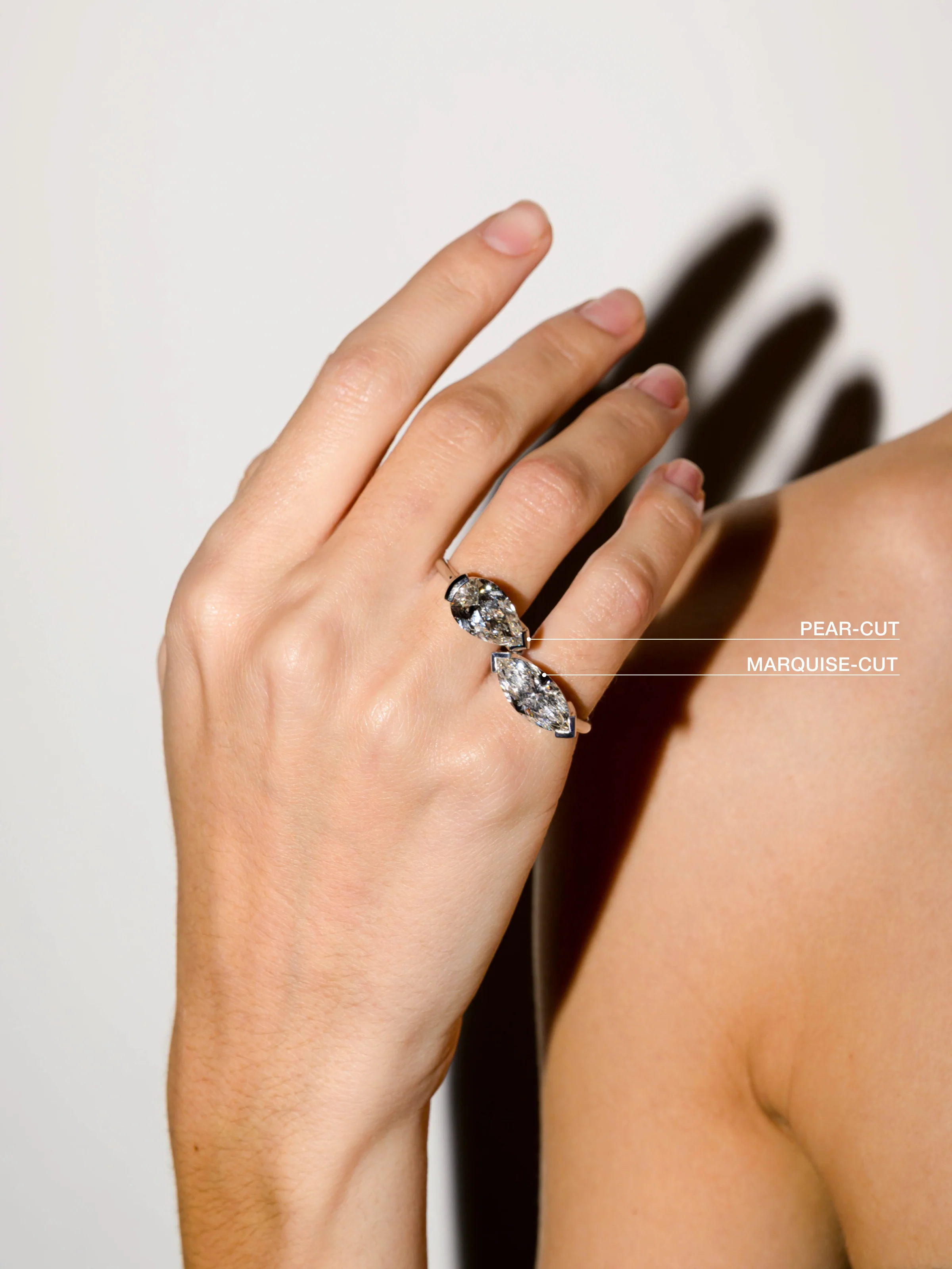 14K INÈS MARQUISE-CUT RING IN LAB DIAMOND, 14K WHITE GOLD - Image 4