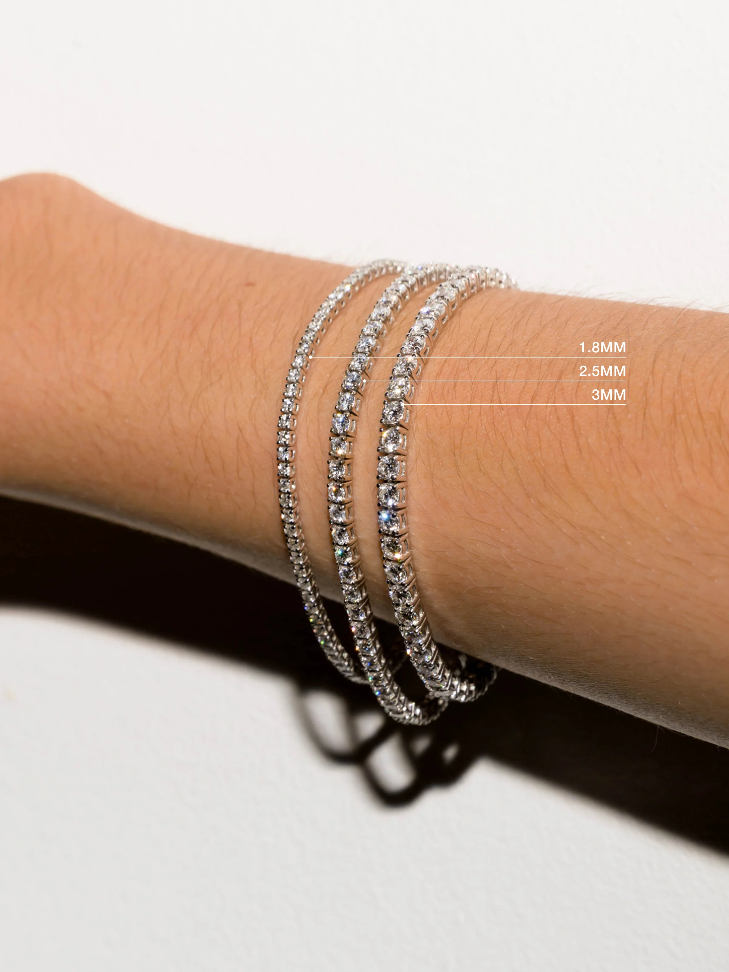 14K KATE RIVIÈRE BRACELET IN 3MM LAB DIAMOND, 14K WHITE GOLD - Image 3