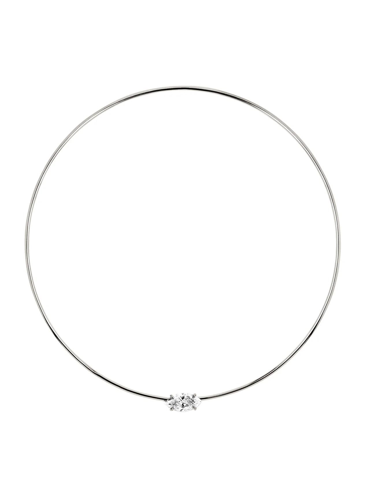 14K ROWE MARQUISE-CUT COLLAR IN 3 CTS LAB DIAMOND, 14K WHITE GOLD