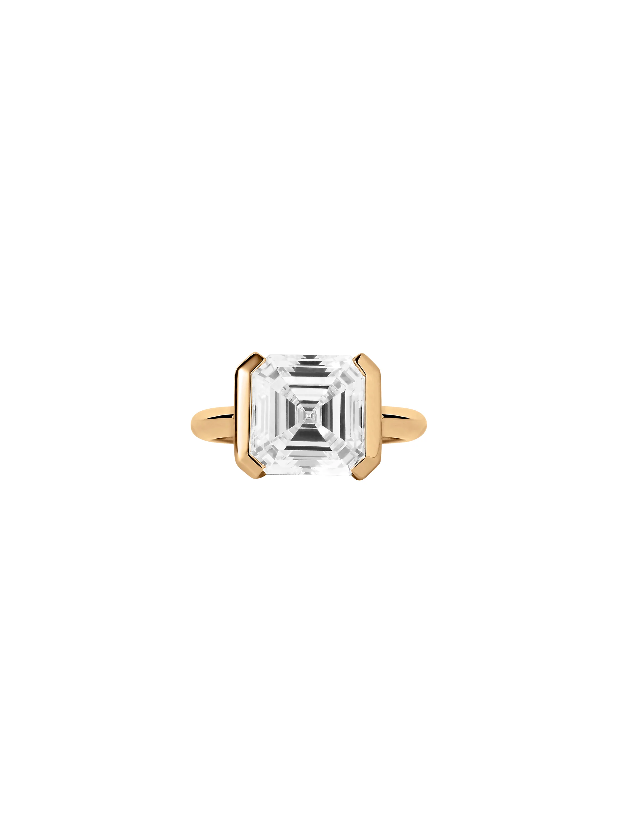 14K INÈS ASSCHER-CUT RING IN LAB DIAMOND, 14K YELLOW GOLD