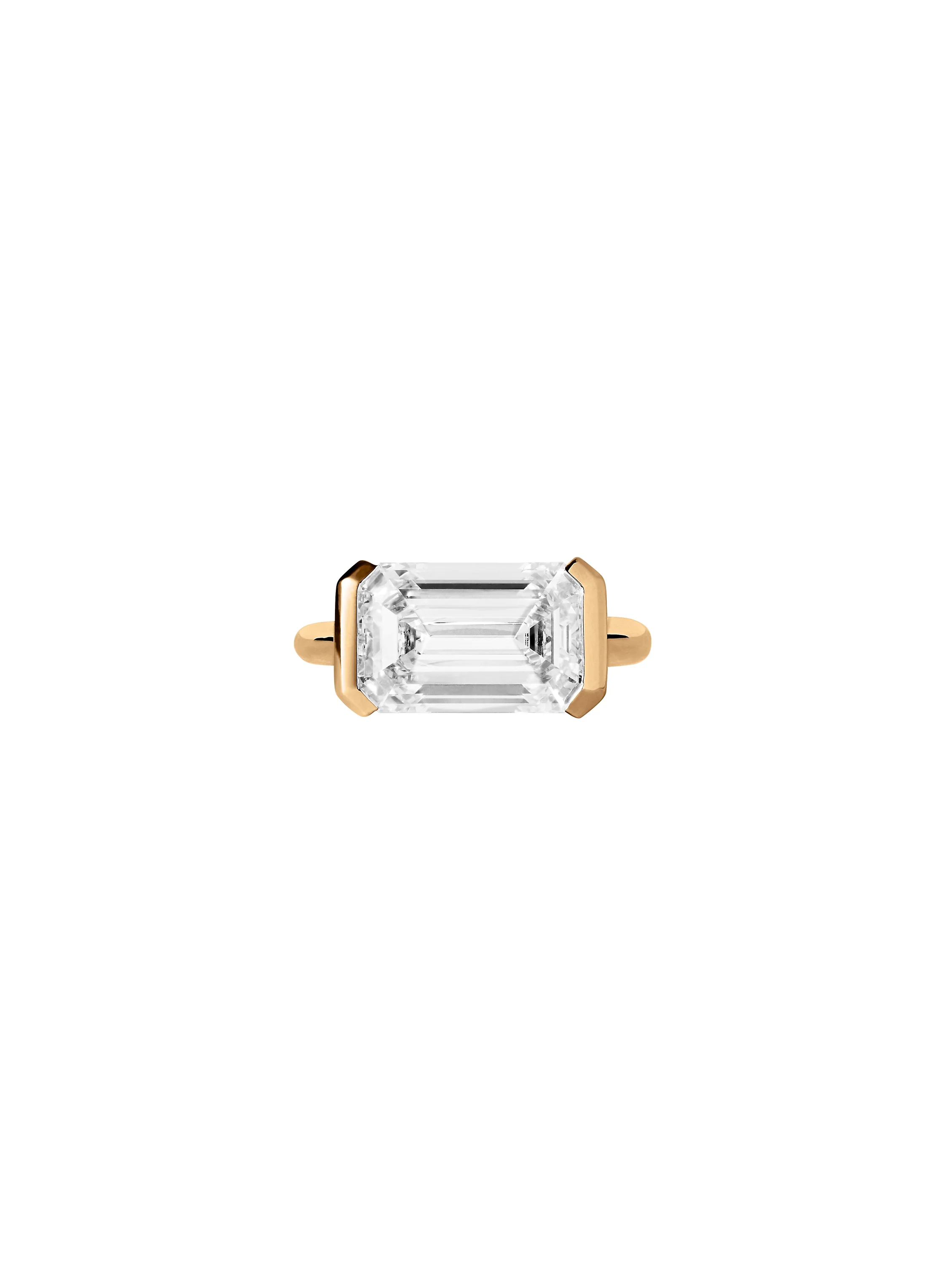 14K INÈS EMERALD-CUT RING IN LAB DIAMOND, 14K YELLOW GOLD