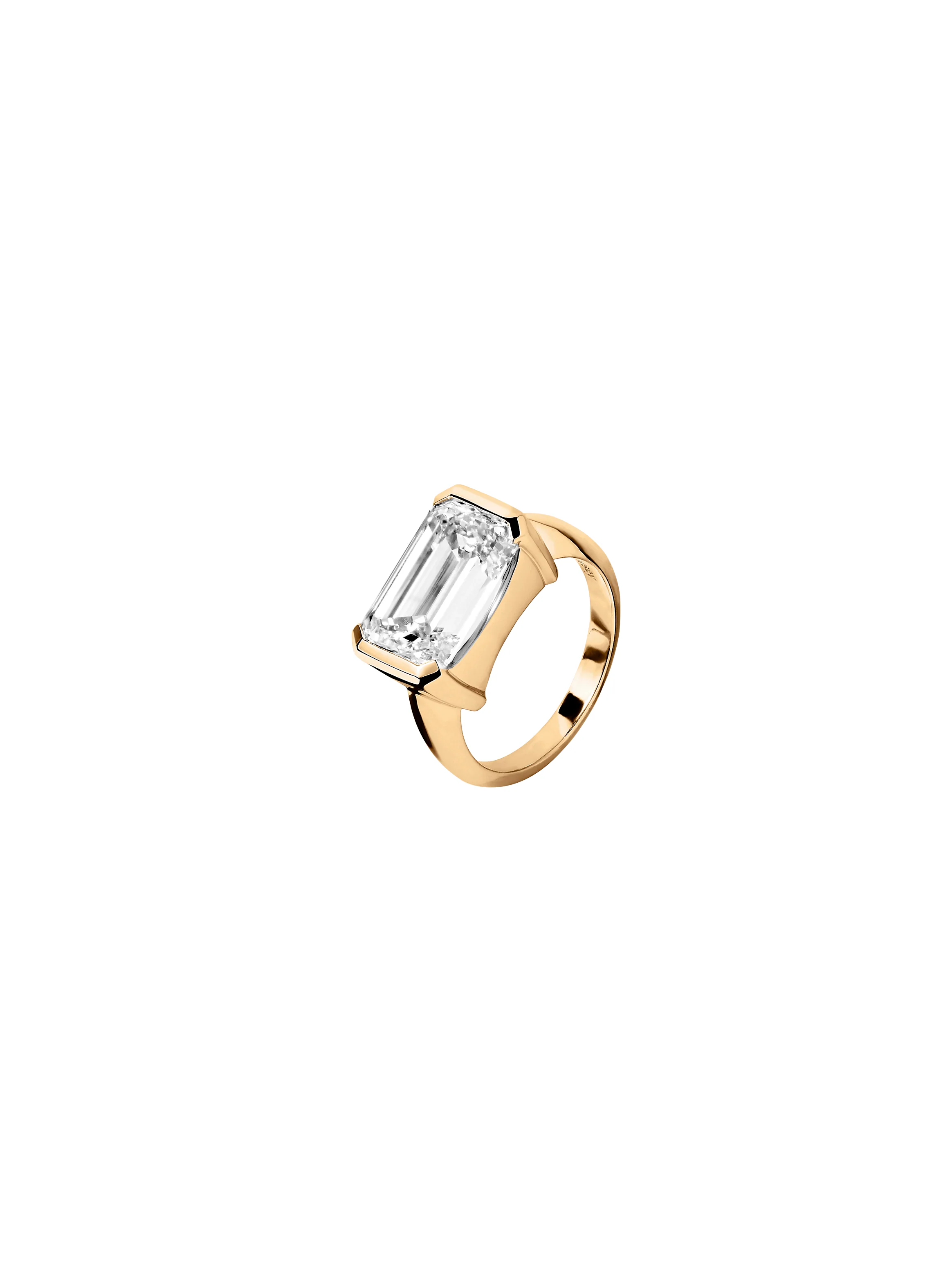 14K INÈS EMERALD-CUT RING IN LAB DIAMOND, 14K YELLOW GOLD - Image 2