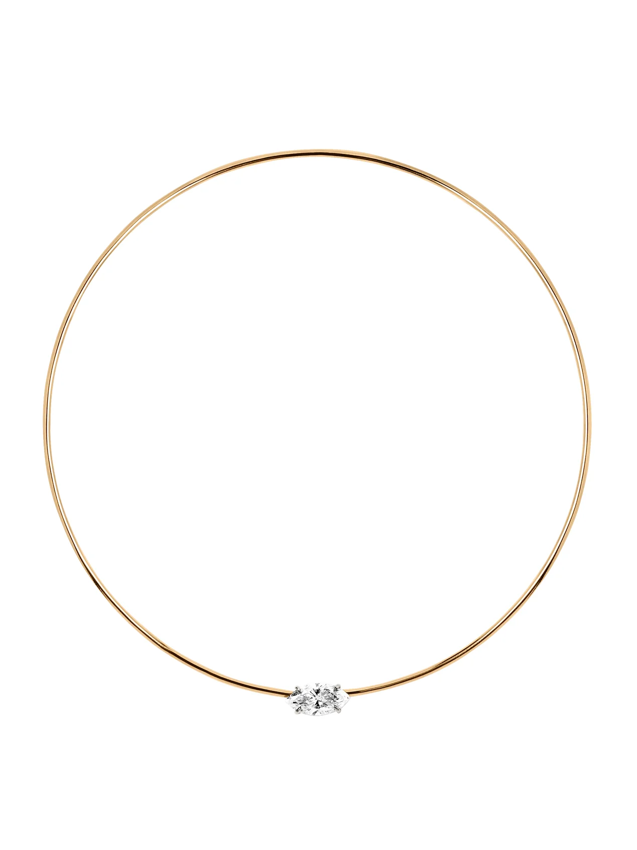 14K ROWE MARQUISE-CUT COLLAR IN 3 CTS LAB DIAMOND, 14K YELLOW GOLD