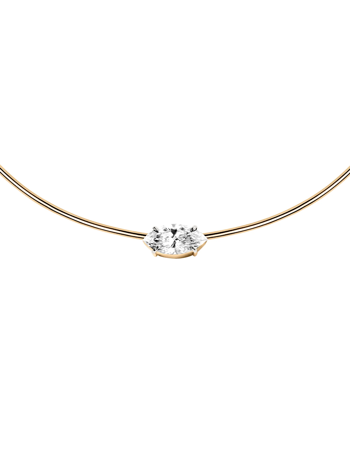 14K ROWE MARQUISE-CUT COLLAR IN 3 CTS LAB DIAMOND, 14K YELLOW GOLD - Image 2