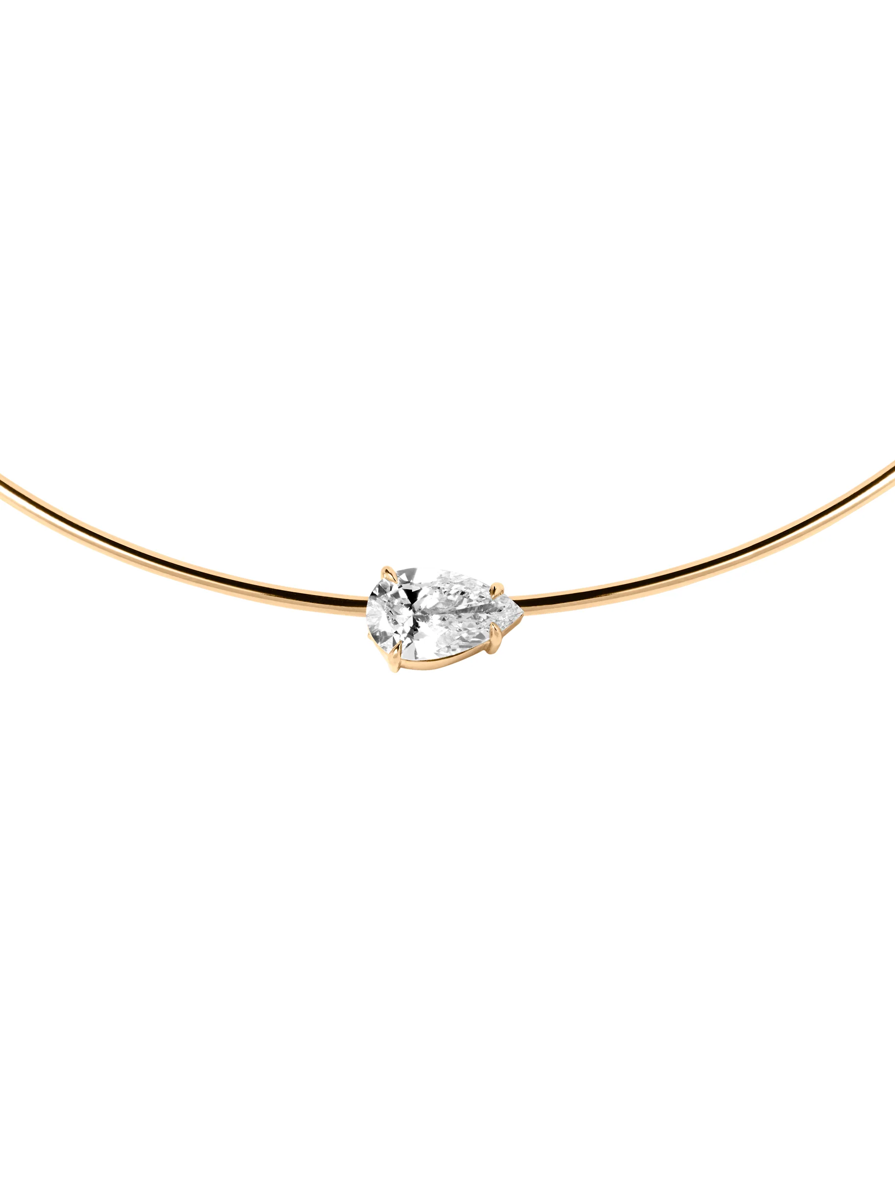 14K ROWE PEAR-CUT COLLAR IN 3 CTS LAB DIAMOND, 14K YELLOW GOLD - Image 2