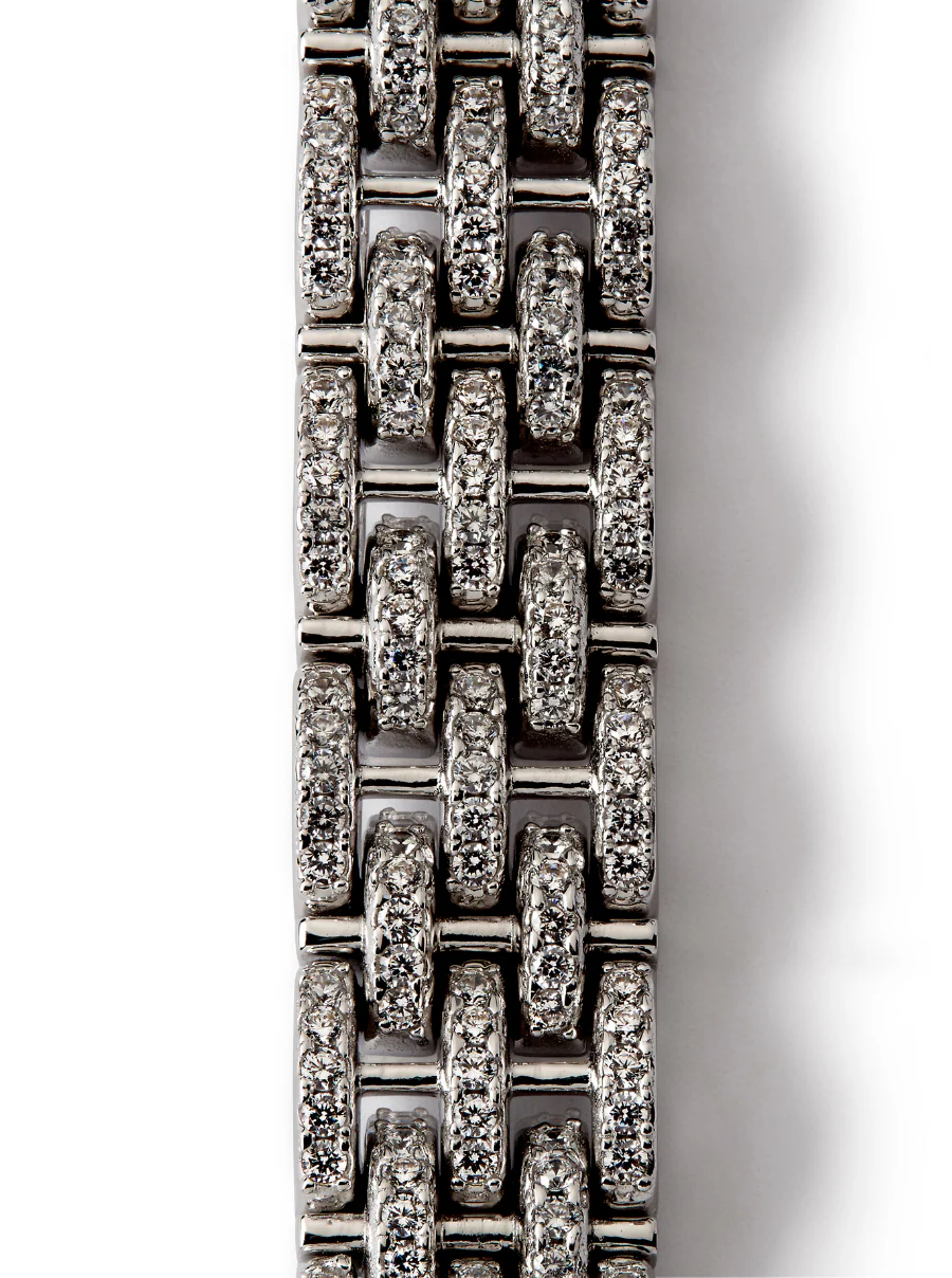 BENEDETTA BRACELET IN LAB WHITE SAPPHIRE, RHODIUM COATED BRASS - Image 3