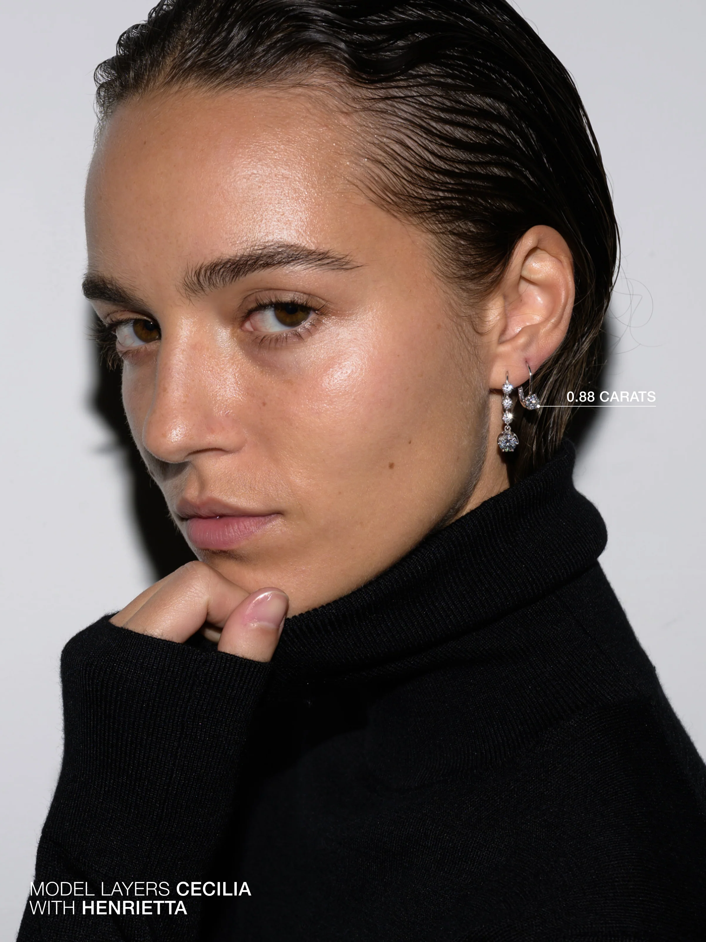 CECILIA EARRINGS IN MOISSANITE, 18K GOLD VERMEIL - Image 5