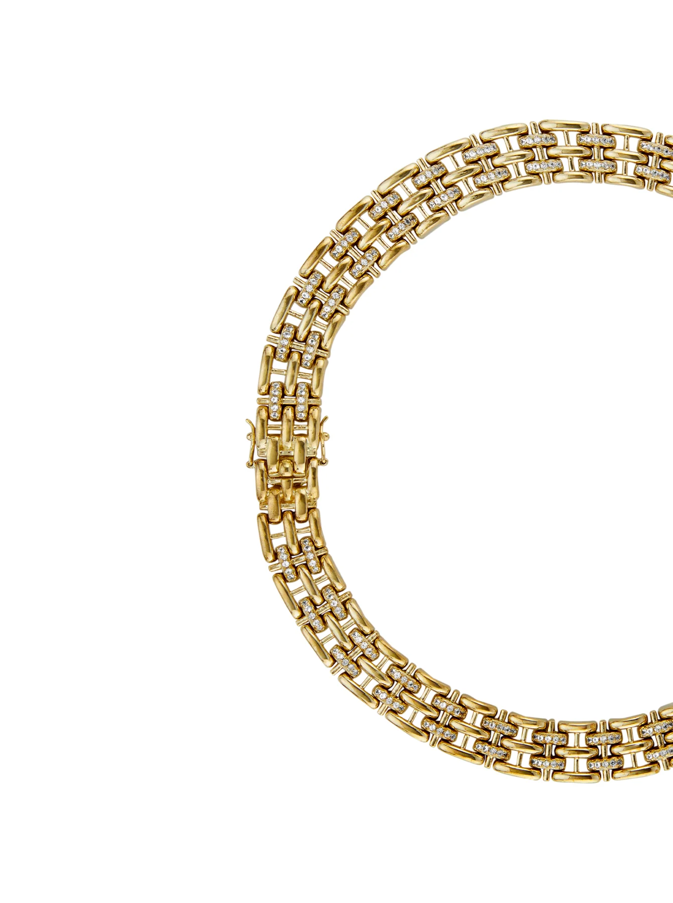 CLARETTE PAVÉ NECKLACE IN LAB WHITE SAPPHIRE, 18K GOLD COATED BRASS - Image 2