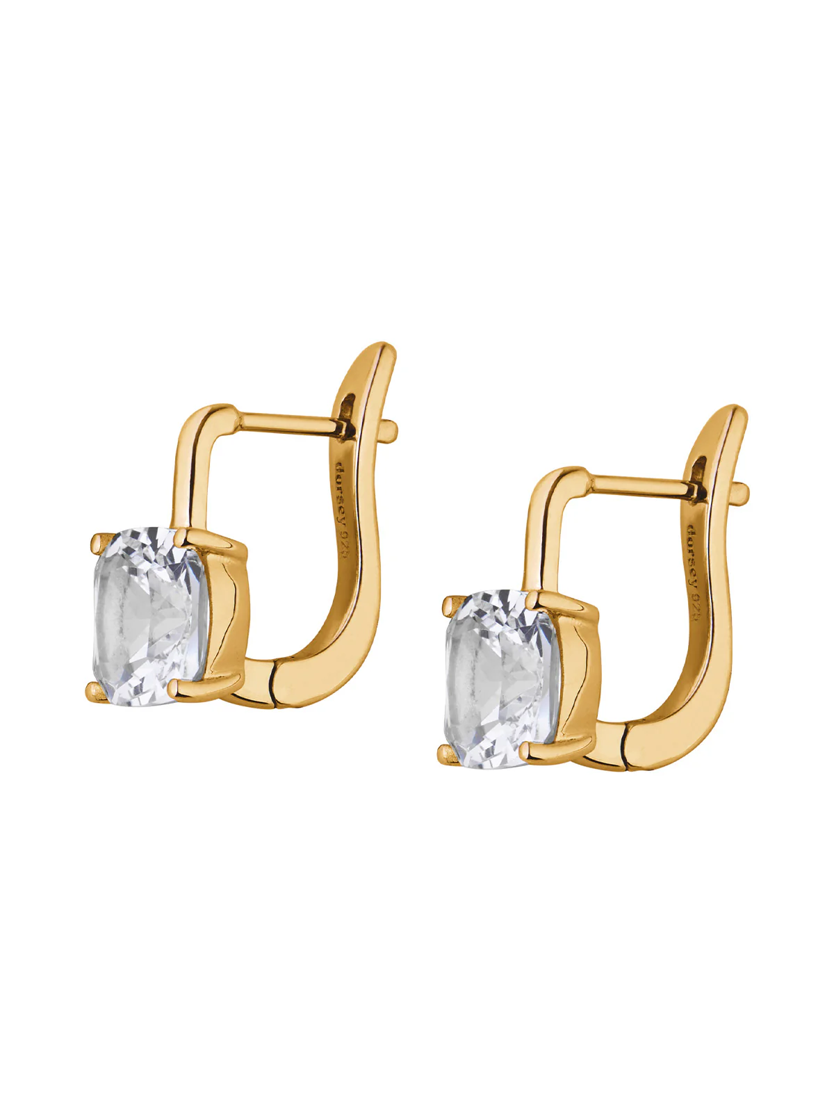 PORTER CUSHION-CUT EARRINGS IN LAB WHITE SAPPHIRE, 18K GOLD VERMEIL - Image 2