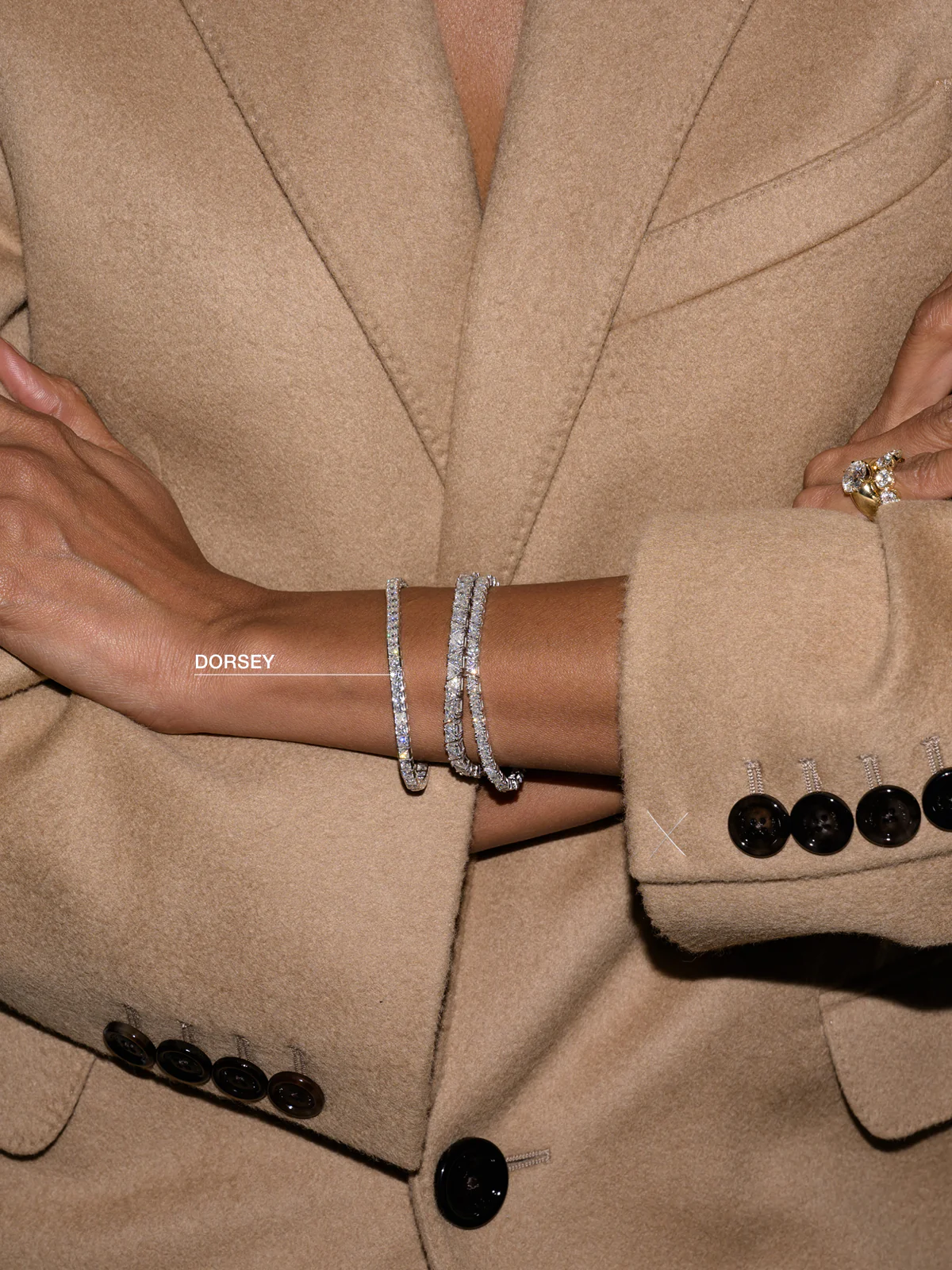 DORSEY PRINCESS-CUT RIVIÈRE BRACELET IN 3MM MOISSANITE, 18K GOLD VERMEIL - Image 6