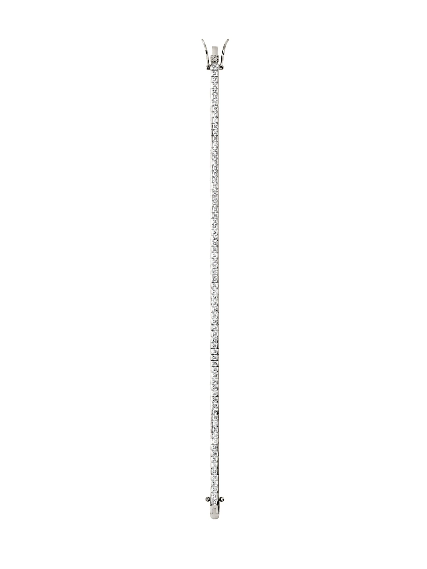 DORSEY PRINCESS-CUT RIVIÈRE BRACELET IN 2MM MOISSANITE, STERLING SILVER