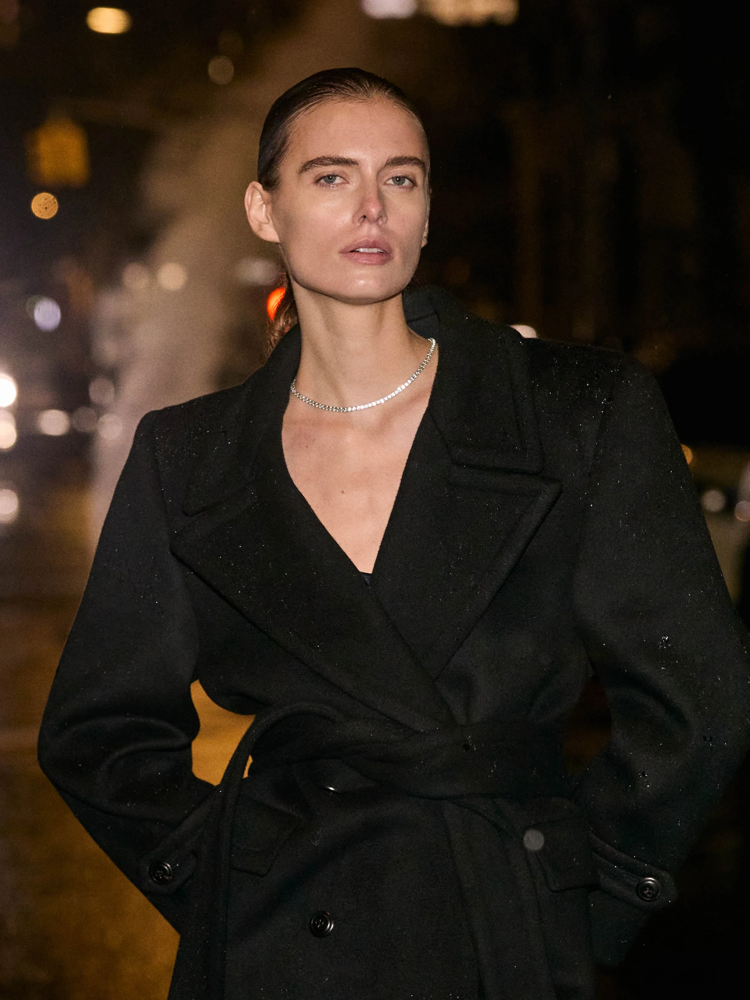 DORSEY PRINCESS-CUT RIVIÈRE NECKLACE IN LAB WHITE SAPPHIRE, STERLING SILVER - Image 4