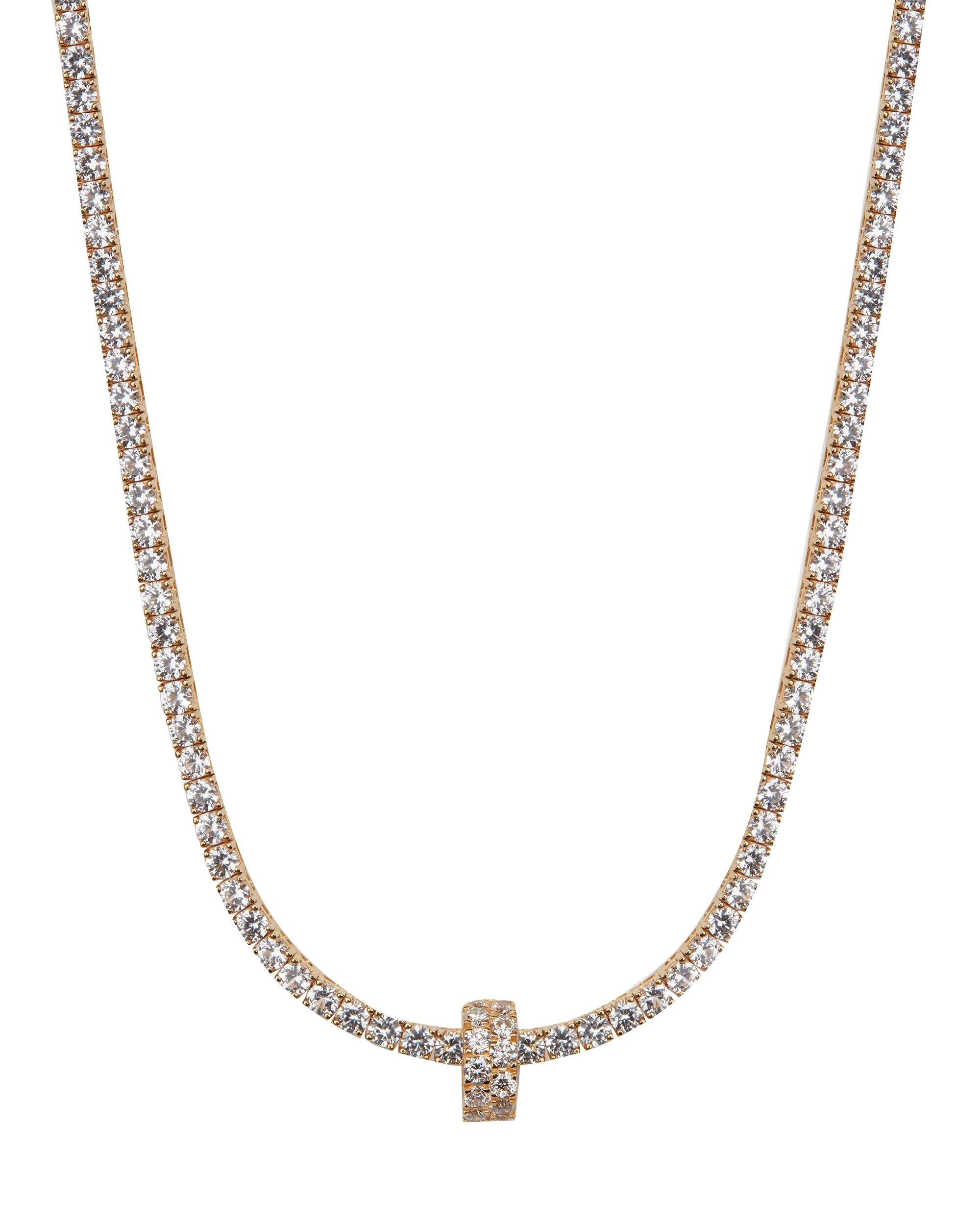TWO-ROW RIVIÈRE PENDANT IN LAB DIAMOND, 18K GOLD VERMEIL