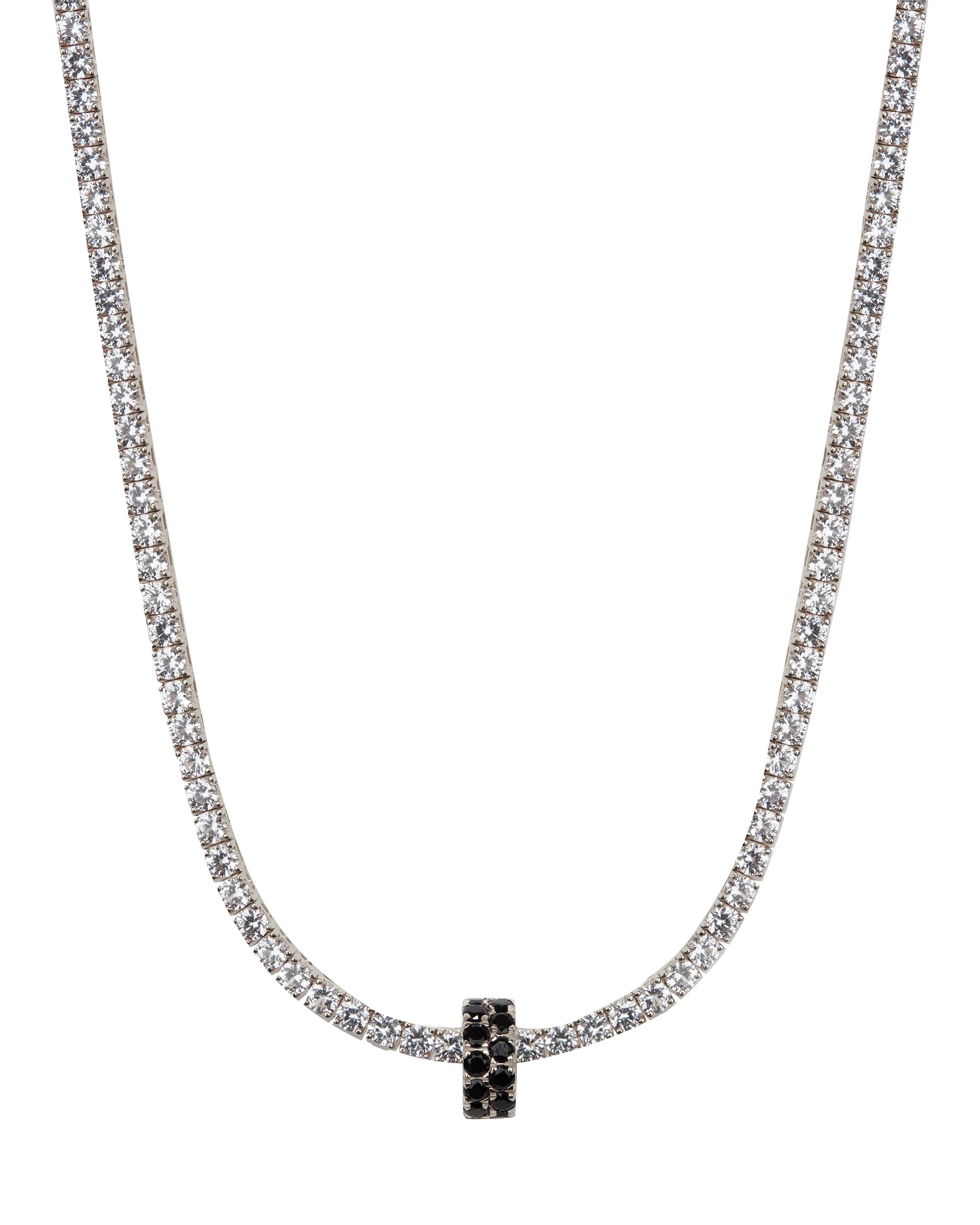 TWO-ROW RIVIÈRE PENDANT IN NANO BLACK ONYX, STERLING SILVER