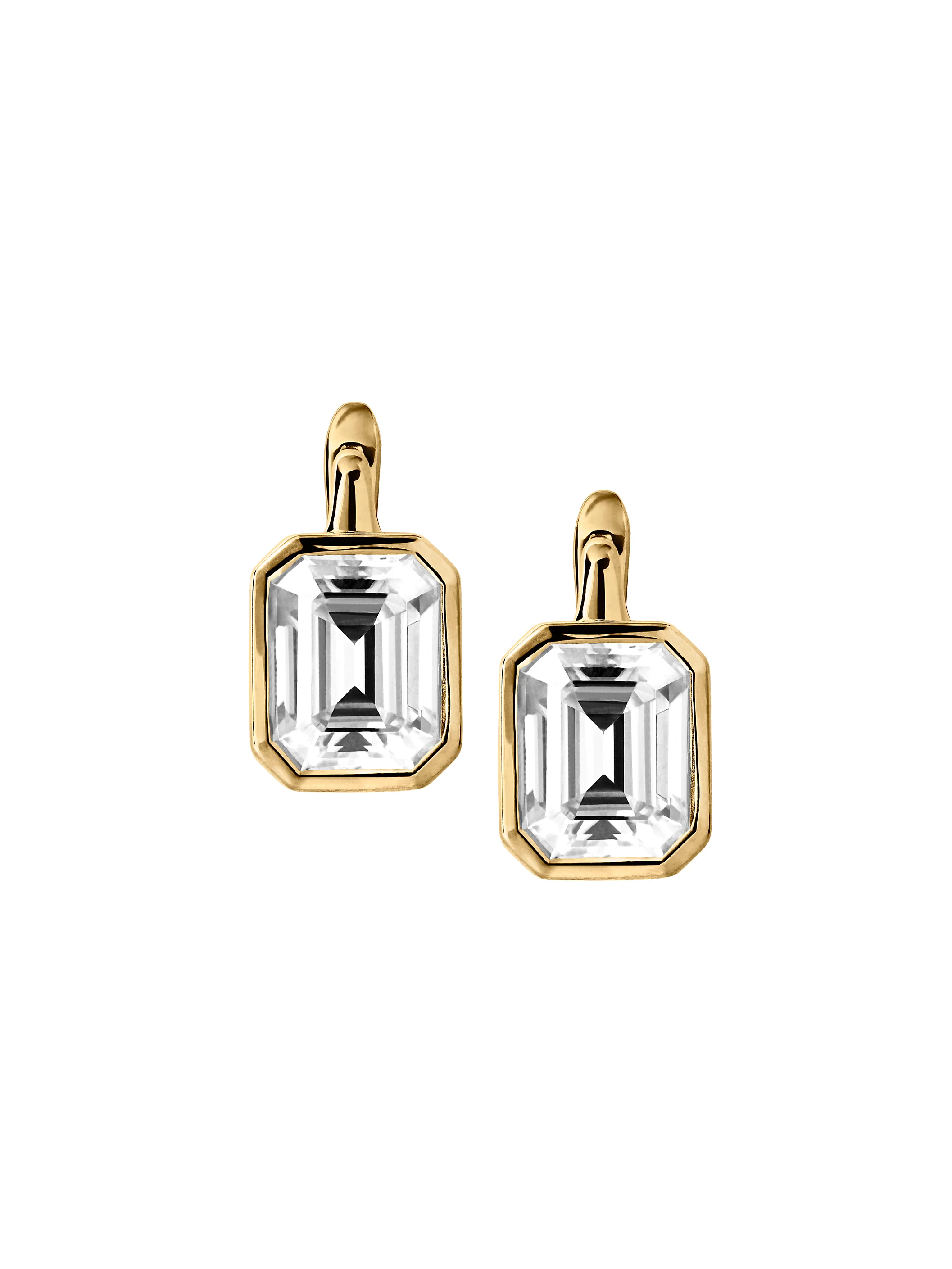 ODETTE EARRINGS IN MOISSANITE, 18K GOLD VERMEIL