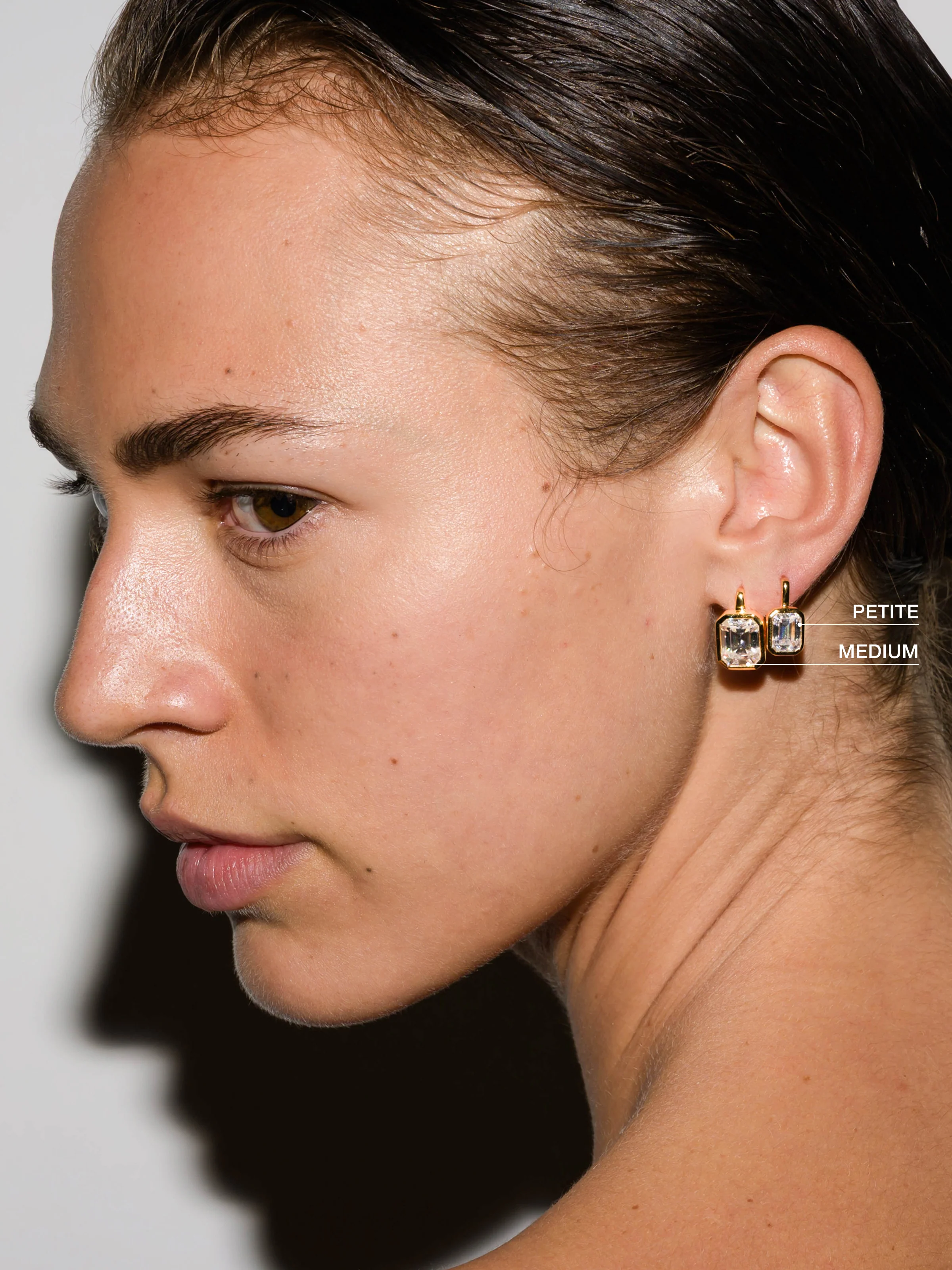 ODETTE EARRINGS IN MOISSANITE, 18K GOLD VERMEIL - Image 3