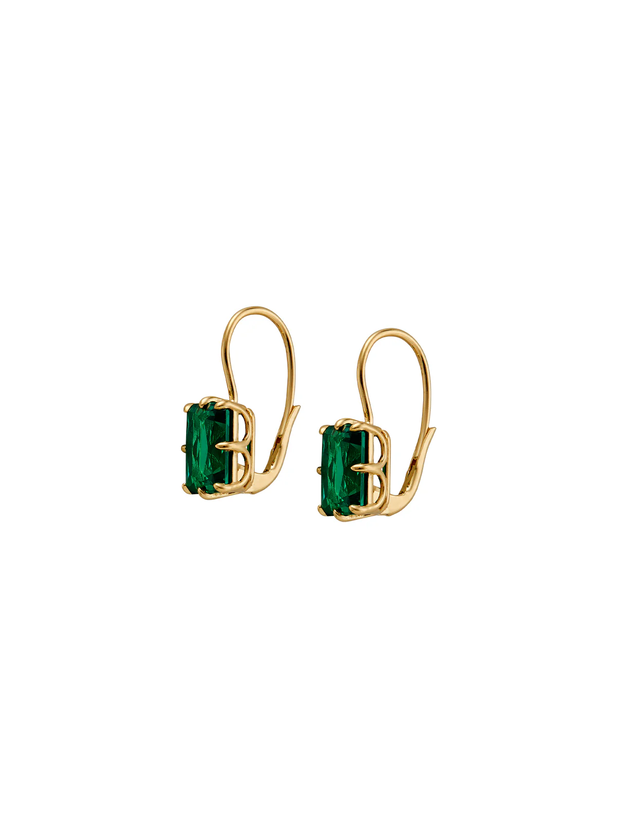 EMILE EARRINGS IN NANO EMERALD, 18K GOLD VERMEIL - Image 2