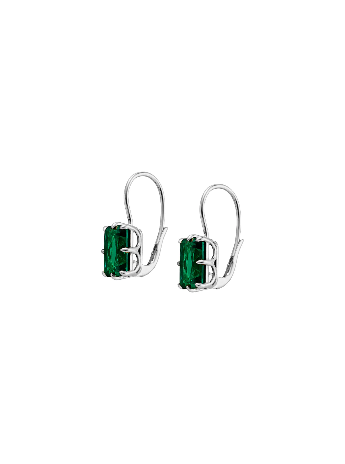 EMILE EARRINGS IN NANO EMERALD, STERLING SILVER - Image 2