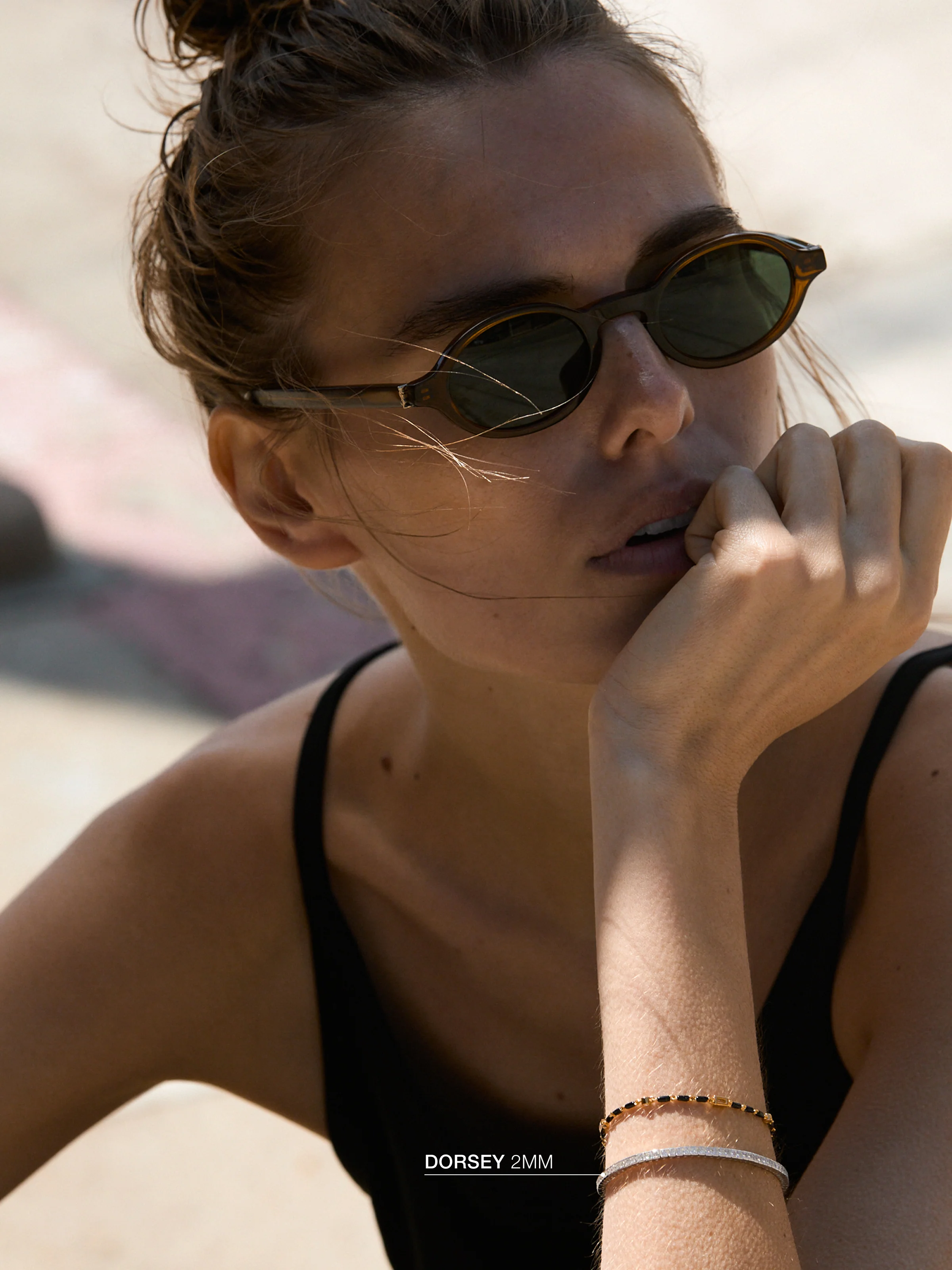 ENAMEL MOISSANITE BRACELET IN SARCELLE, 18K GOLD VERMEIL - Image 3