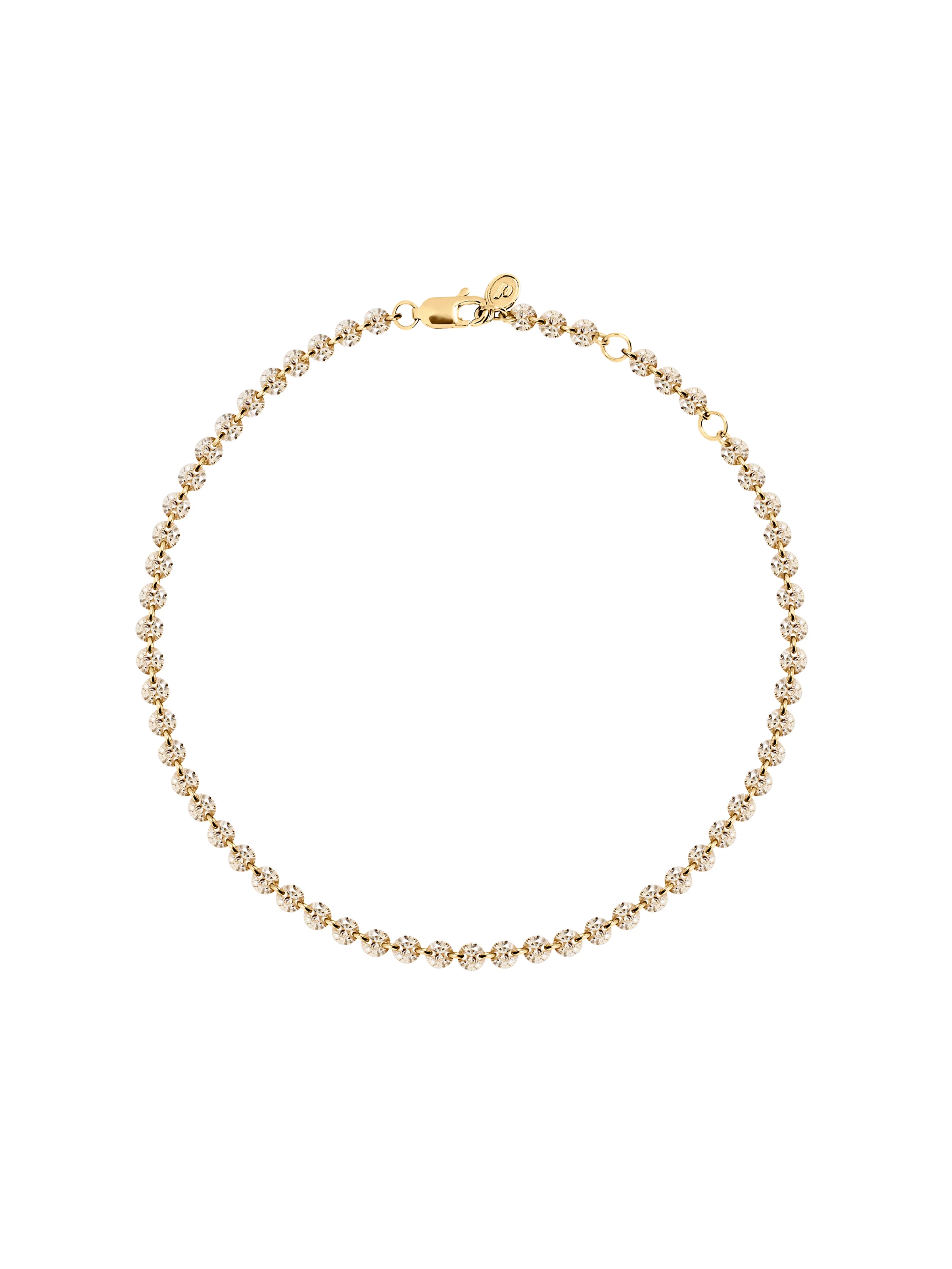 FLOATING ETERNITY ANKLET IN 3.5MM HONEY MOISSANITE, 18K GOLD VERMEIL