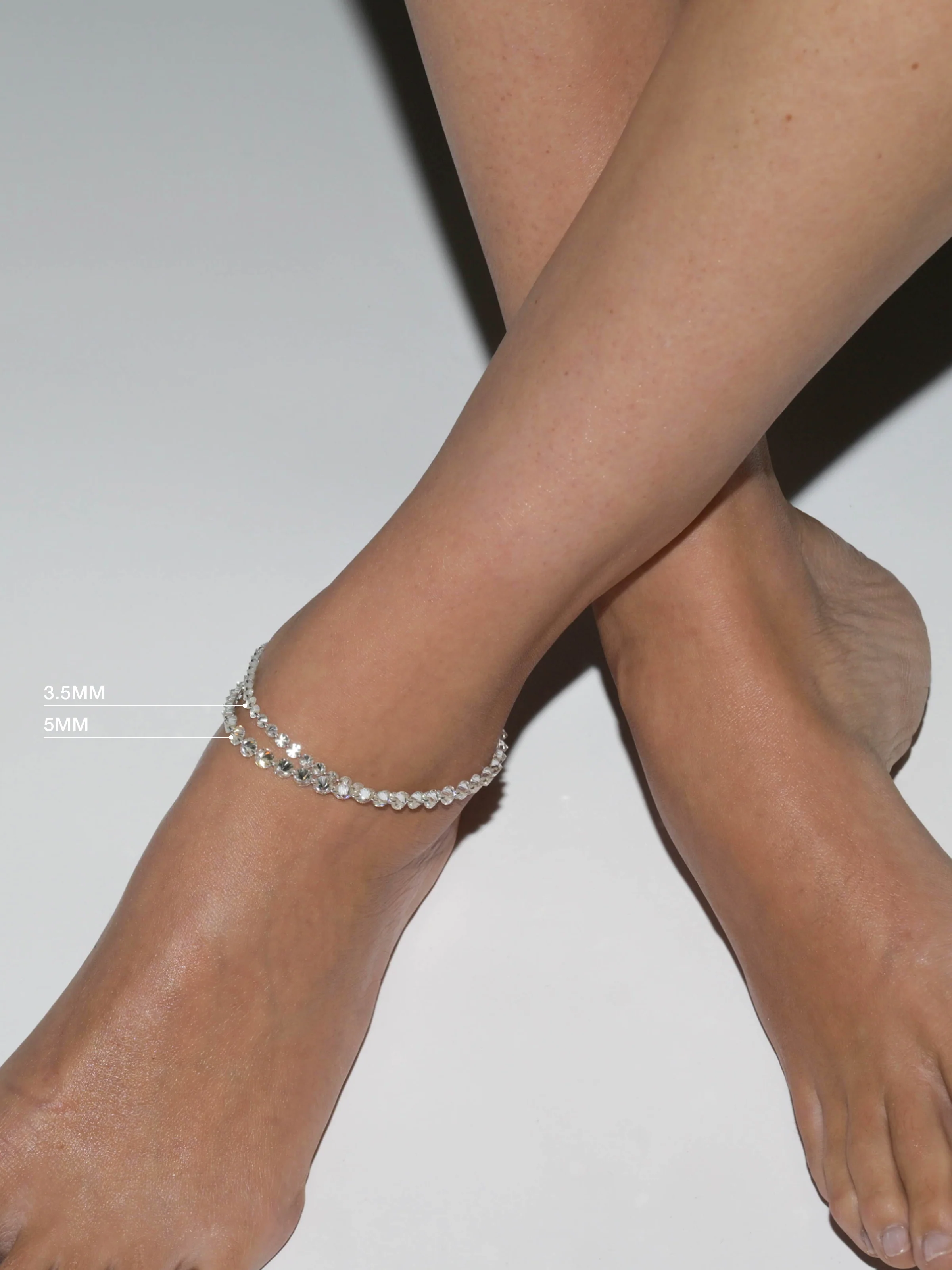 FLOATING ETERNITY ANKLET IN 3.5MM MOISSANITE, STERLING SILVER - Image 3