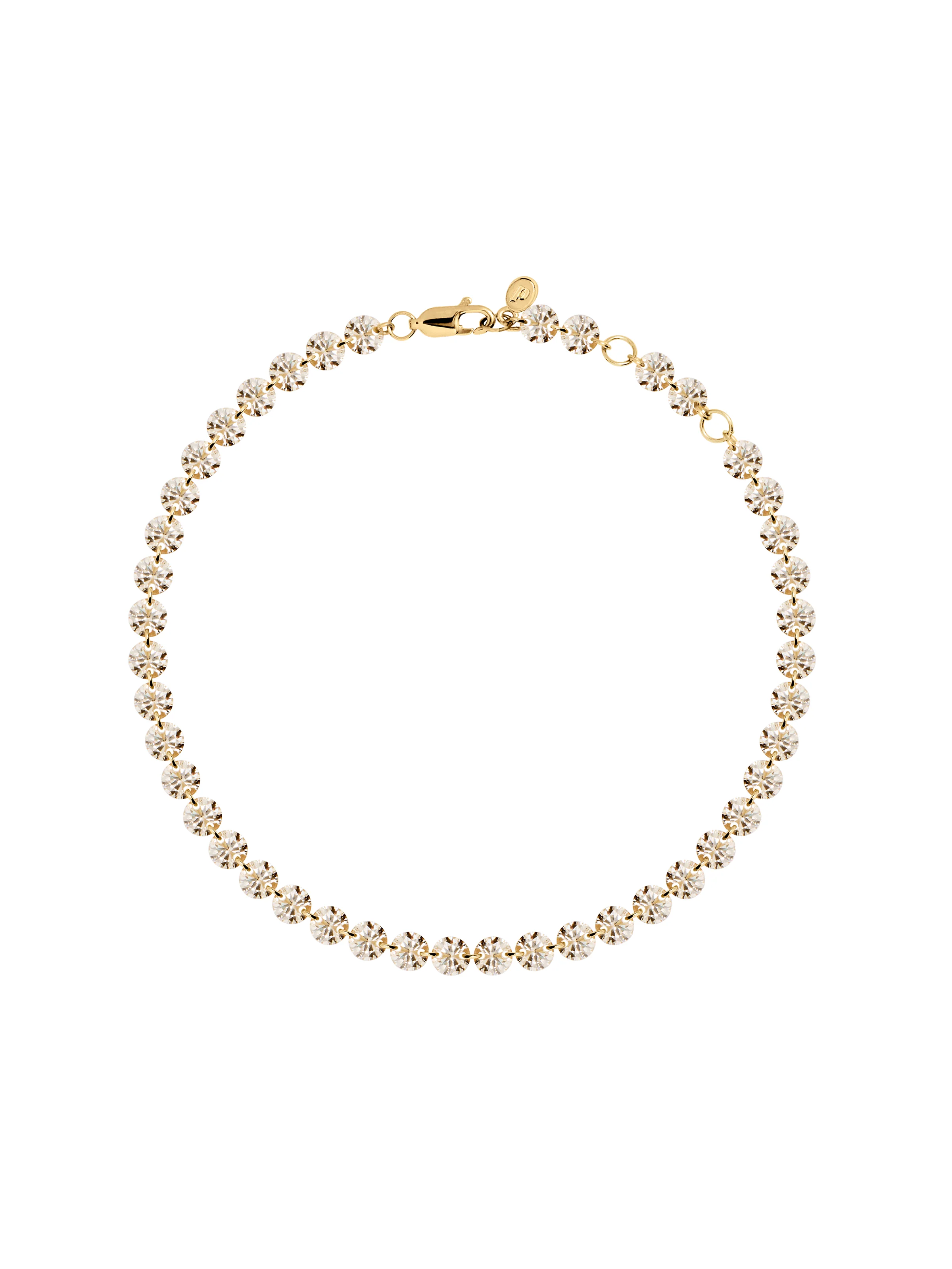 FLOATING ETERNITY ANKLET IN 5MM HONEY MOISSANITE, 18K GOLD VERMEIL