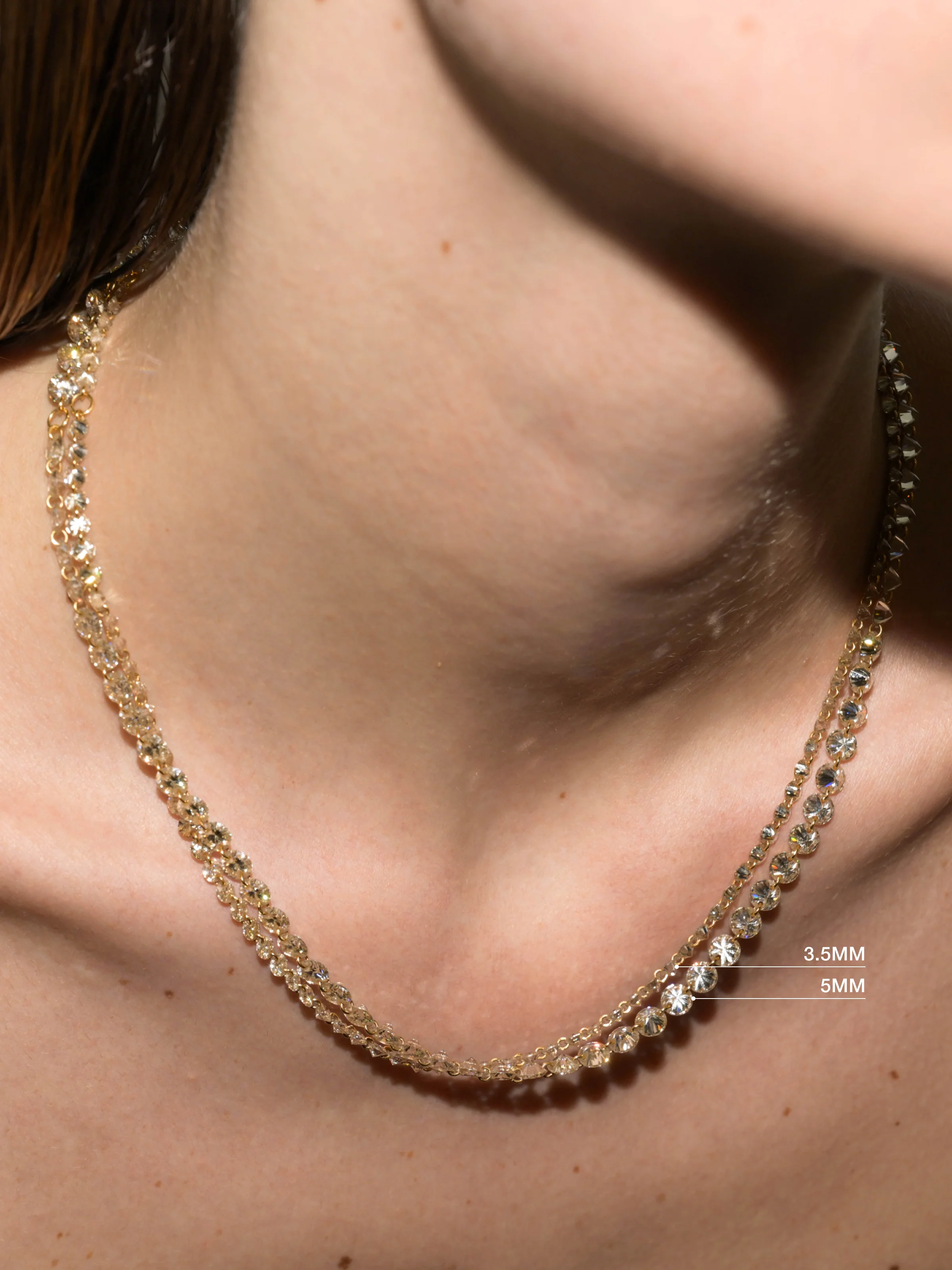 FLOATING ETERNITY NECKLACE IN 3.5MM HONEY MOISSANITE, 18K GOLD VERMEIL - Image 3