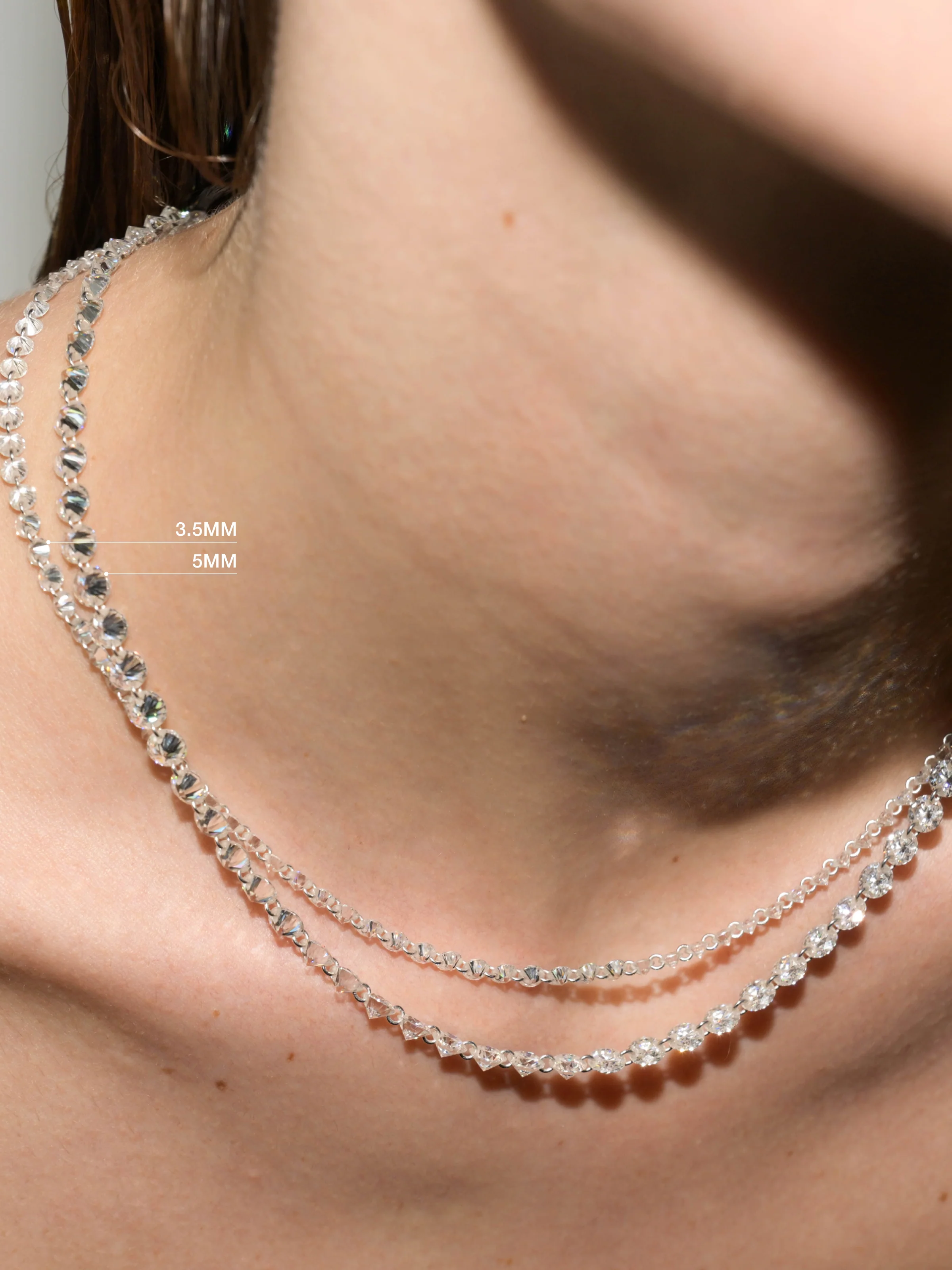 FLOATING ETERNITY NECKLACE IN 3.5MM MOISSANITE, STERLING SILVER - Image 3