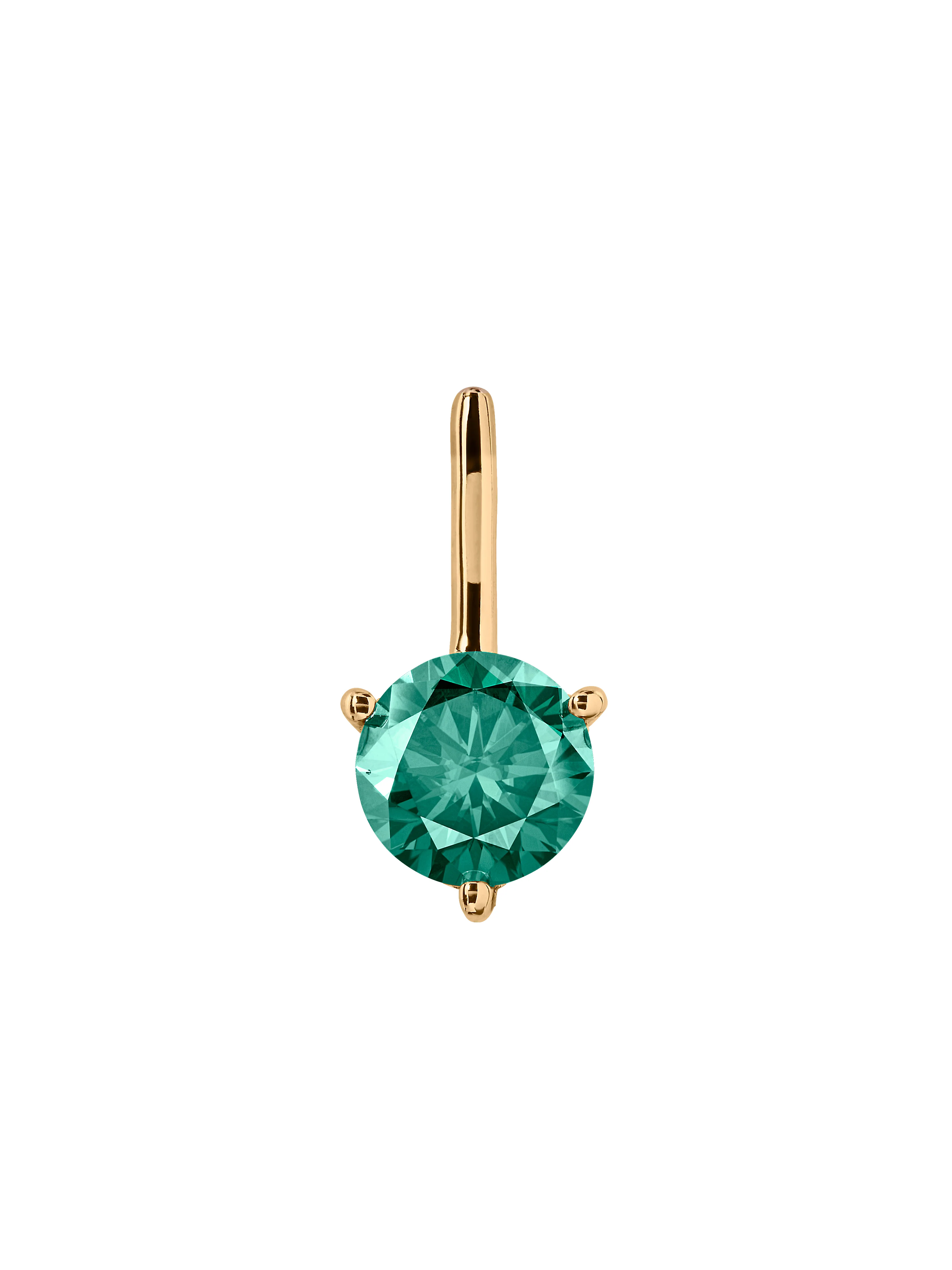 HENDRY ROUND-CUT BAR STUD EARRING IN VIRIDIAN GREEN MOISSANITE, 18K GOLD VERMEIL