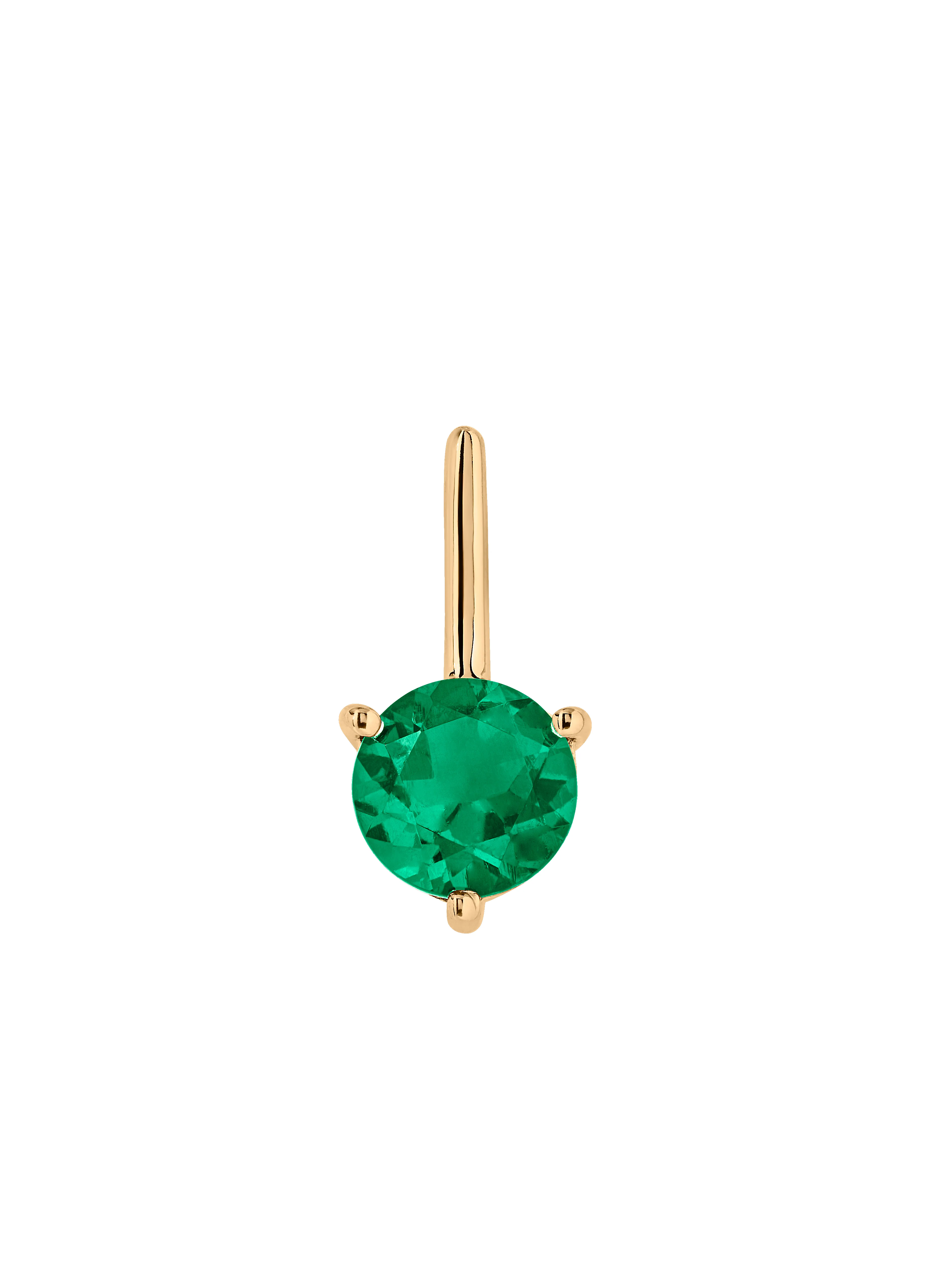 HENDRY ROUND-CUT BAR STUD EARRING IN LAB EMERALD, 18K GOLD VERMEIL