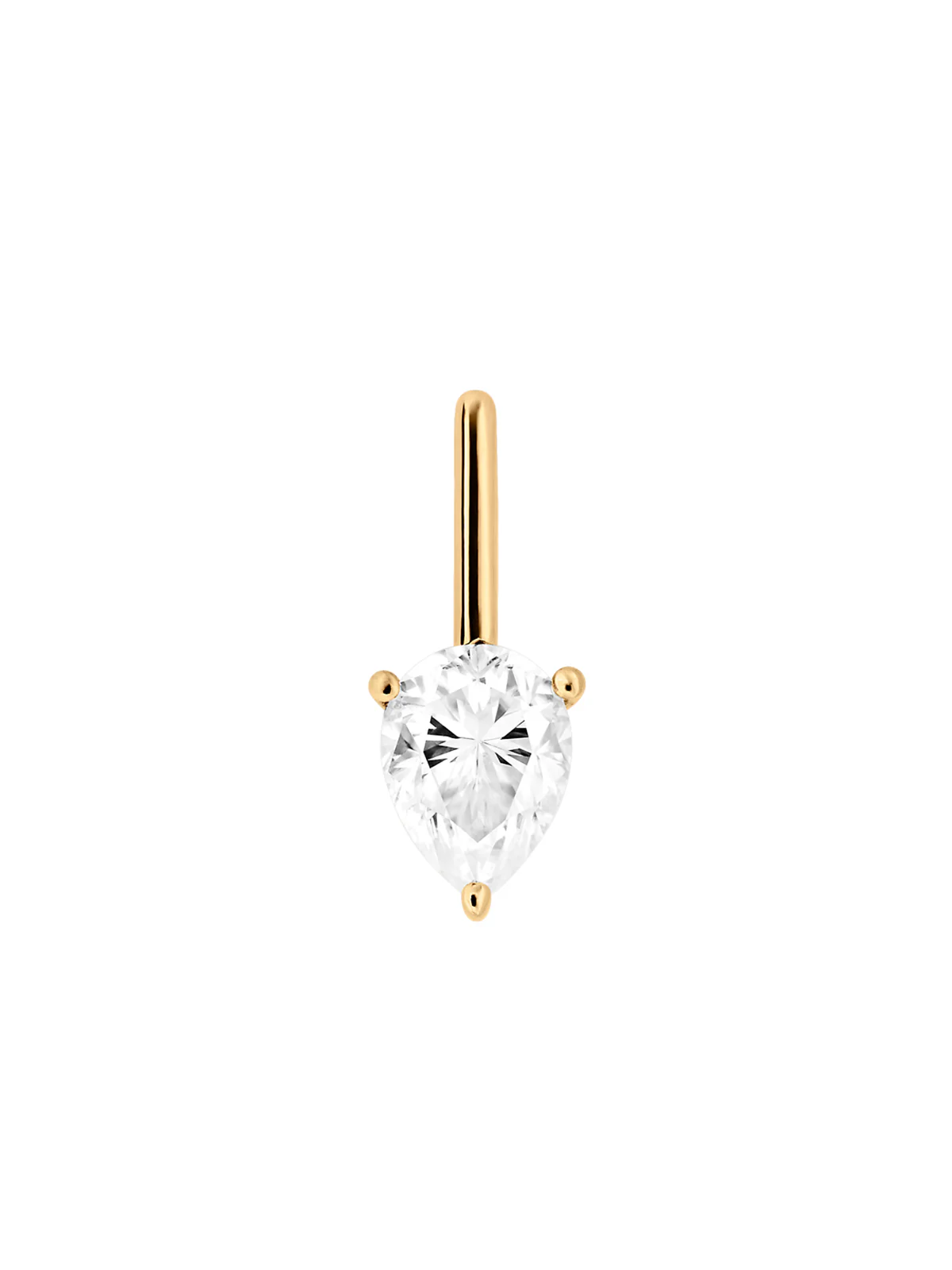 HENDRY PEAR-CUT BAR STUD EARRING IN MOISSANITE