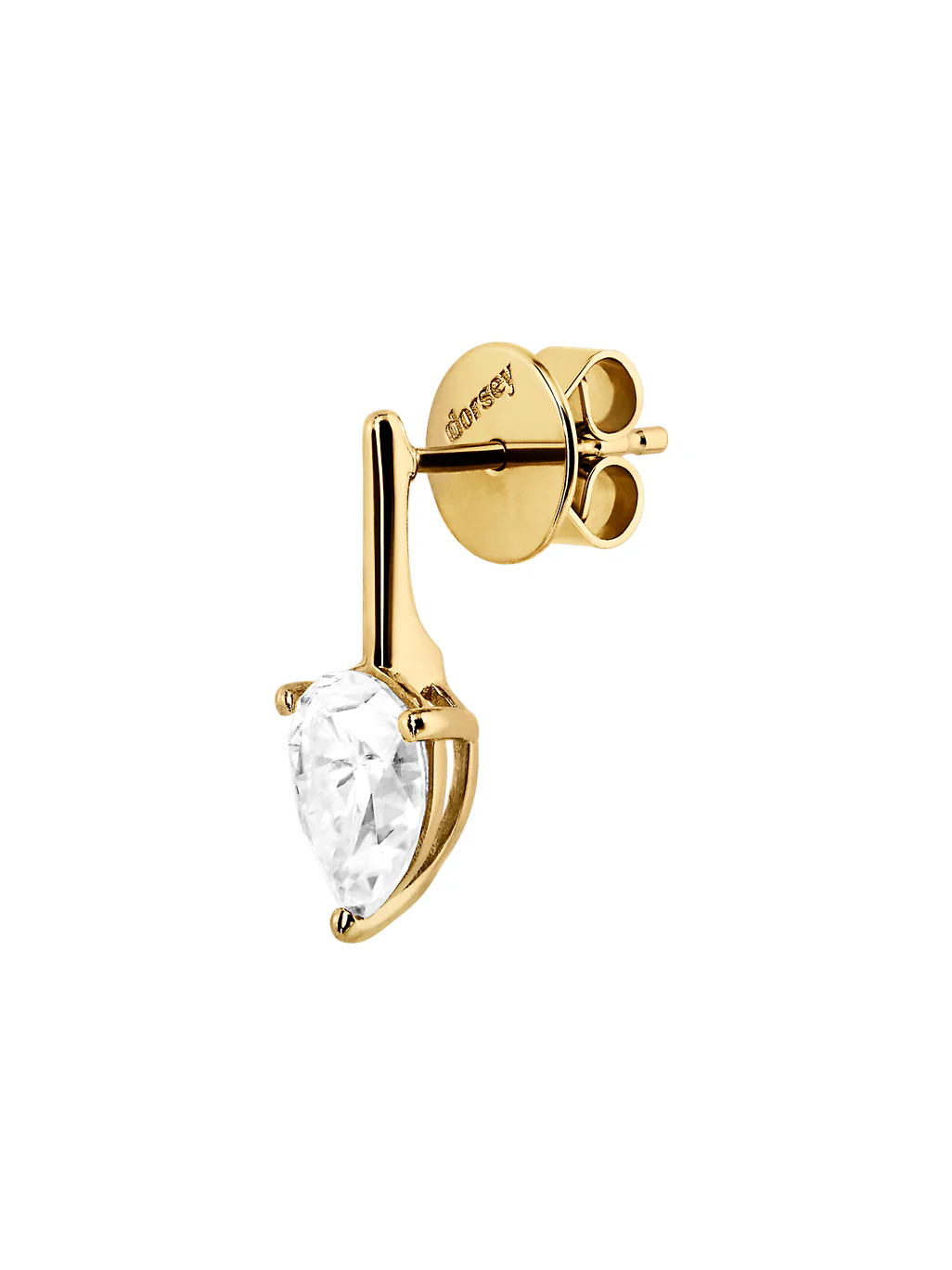 HENDRY PEAR-CUT BAR STUD EARRING IN MOISSANITE - Image 2