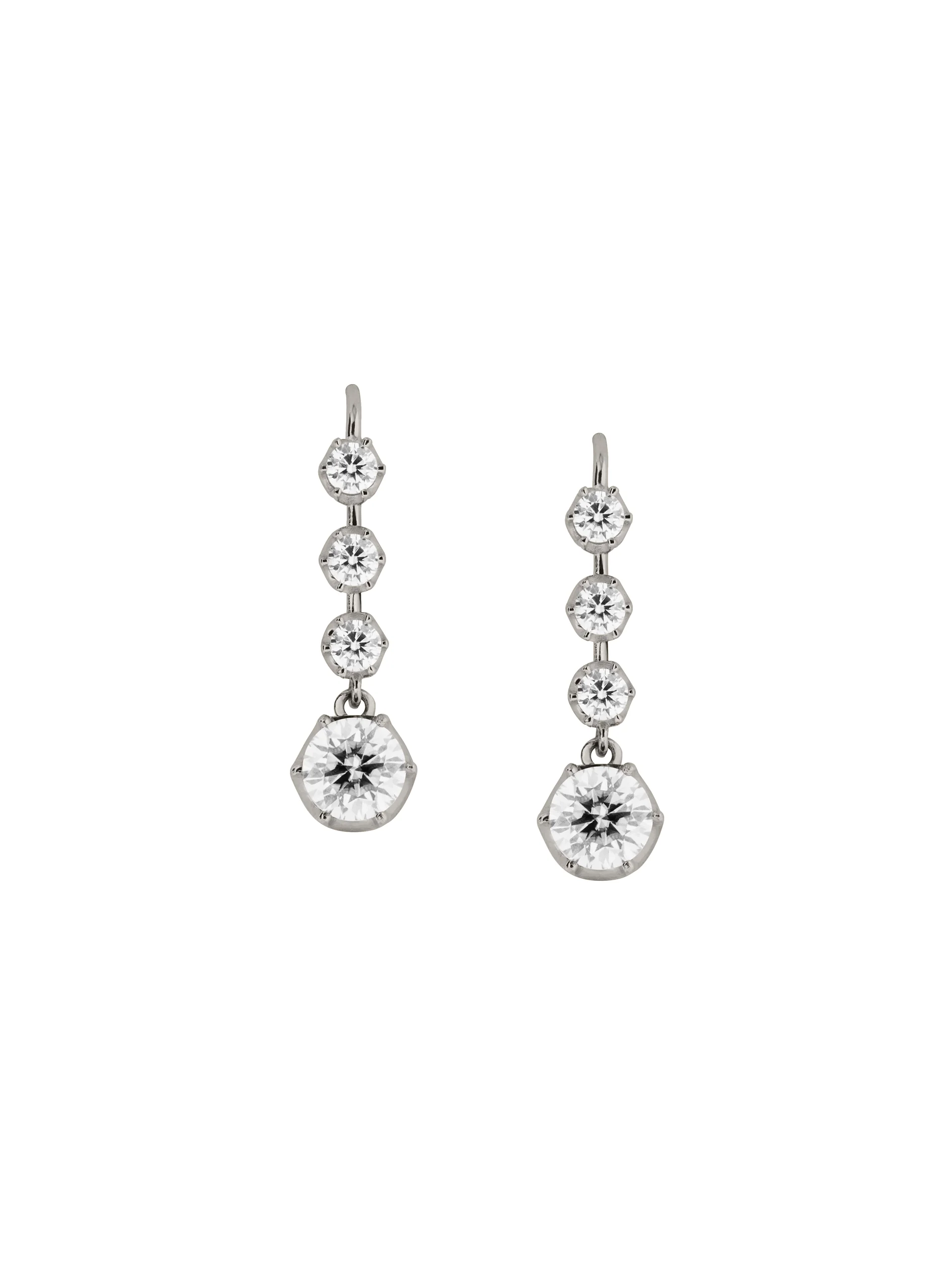 HENRIETTA 4-STONE DROP EARRINGS IN MOISSANITE, STERLING SILVER