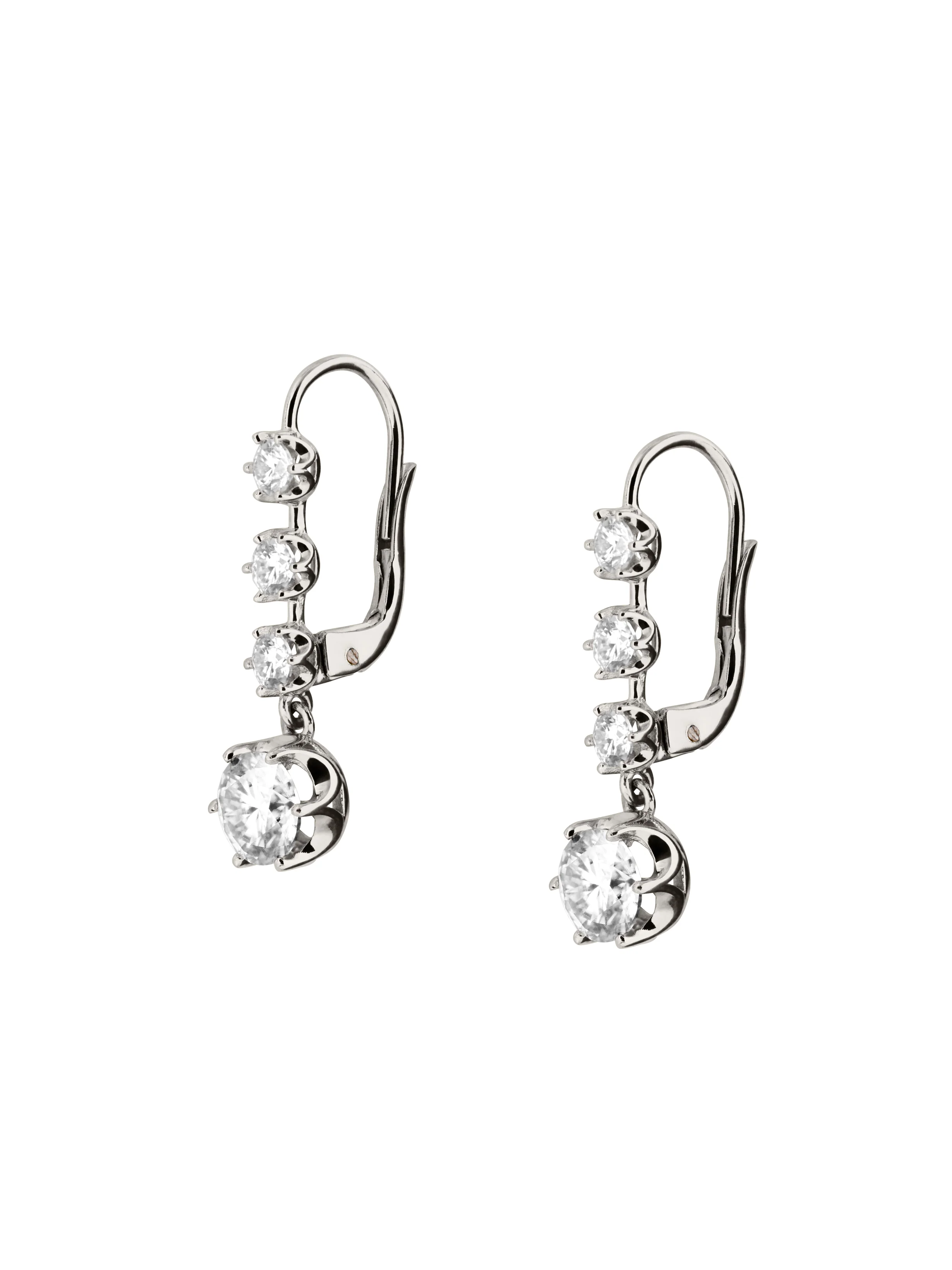 HENRIETTA 4-STONE DROP EARRINGS IN MOISSANITE, STERLING SILVER - Image 2