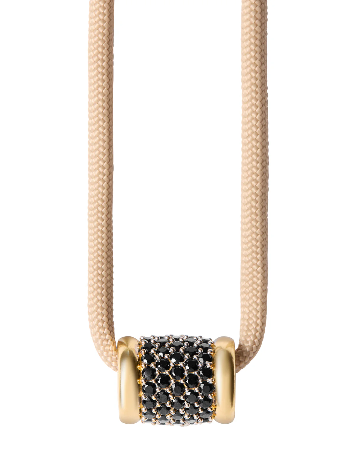 YVES BEIGE PARACORD NECKLACE IN NANO ONYX, 18K GOLD VERMEIL, 18K GOLD VERMEIL - Image 2