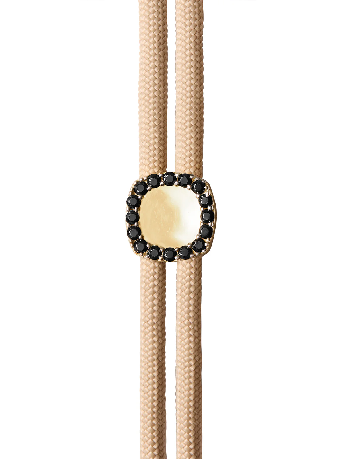 YVES BEIGE PARACORD NECKLACE IN NANO ONYX, 18K GOLD VERMEIL, 18K GOLD VERMEIL - Image 3