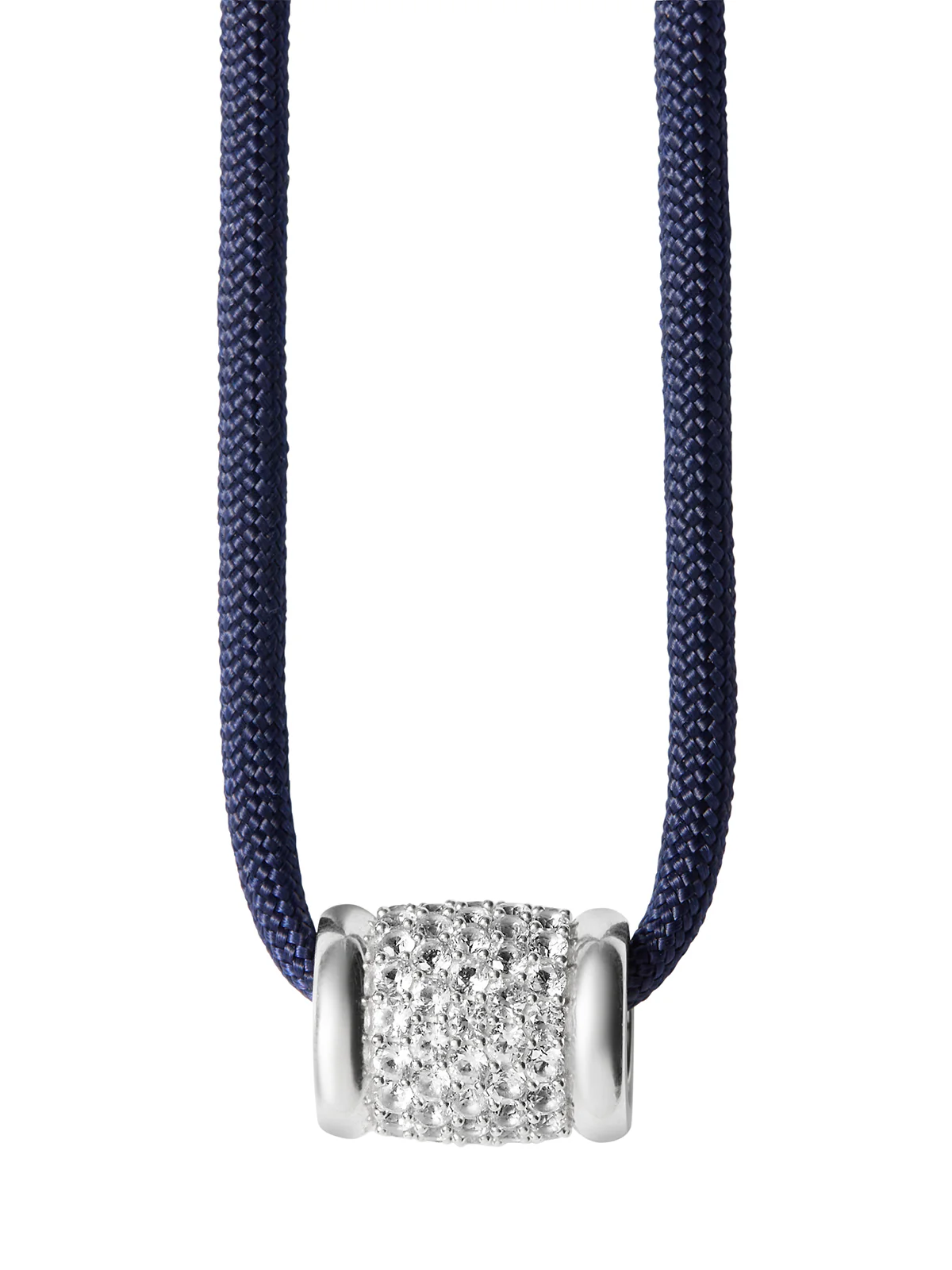 YVES MARINE PARACORD NECKLACE IN LAB WHITE SAPPHIRE, STERLING SILVER - Image 2