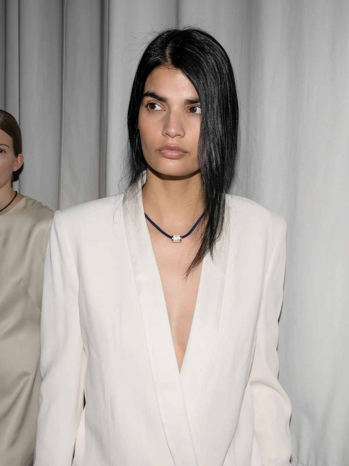 YVES MARINE PARACORD NECKLACE IN LAB WHITE SAPPHIRE, STERLING SILVER - Image 5
