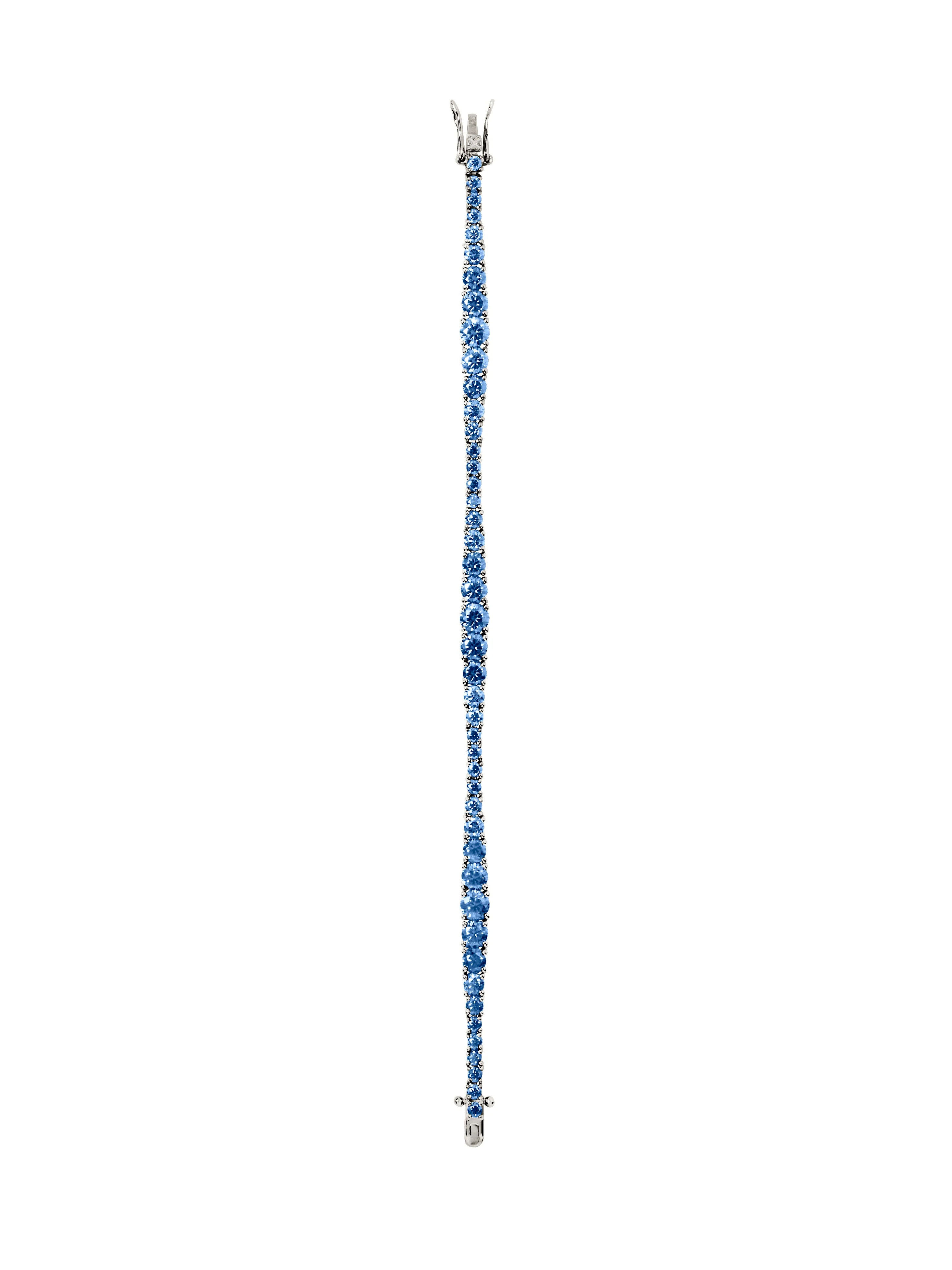 ISADORA RIVIÈRE BRACELET IN SLATE BLUE MOISSANITE, STERLING SILVER
