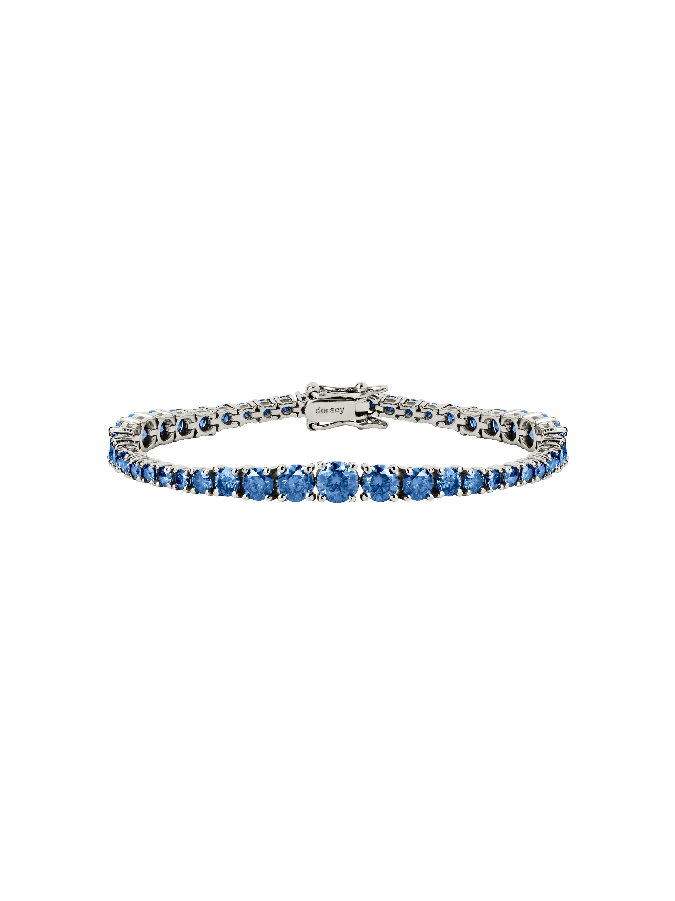 ISADORA RIVIÈRE BRACELET IN SLATE BLUE MOISSANITE, STERLING SILVER - Image 2