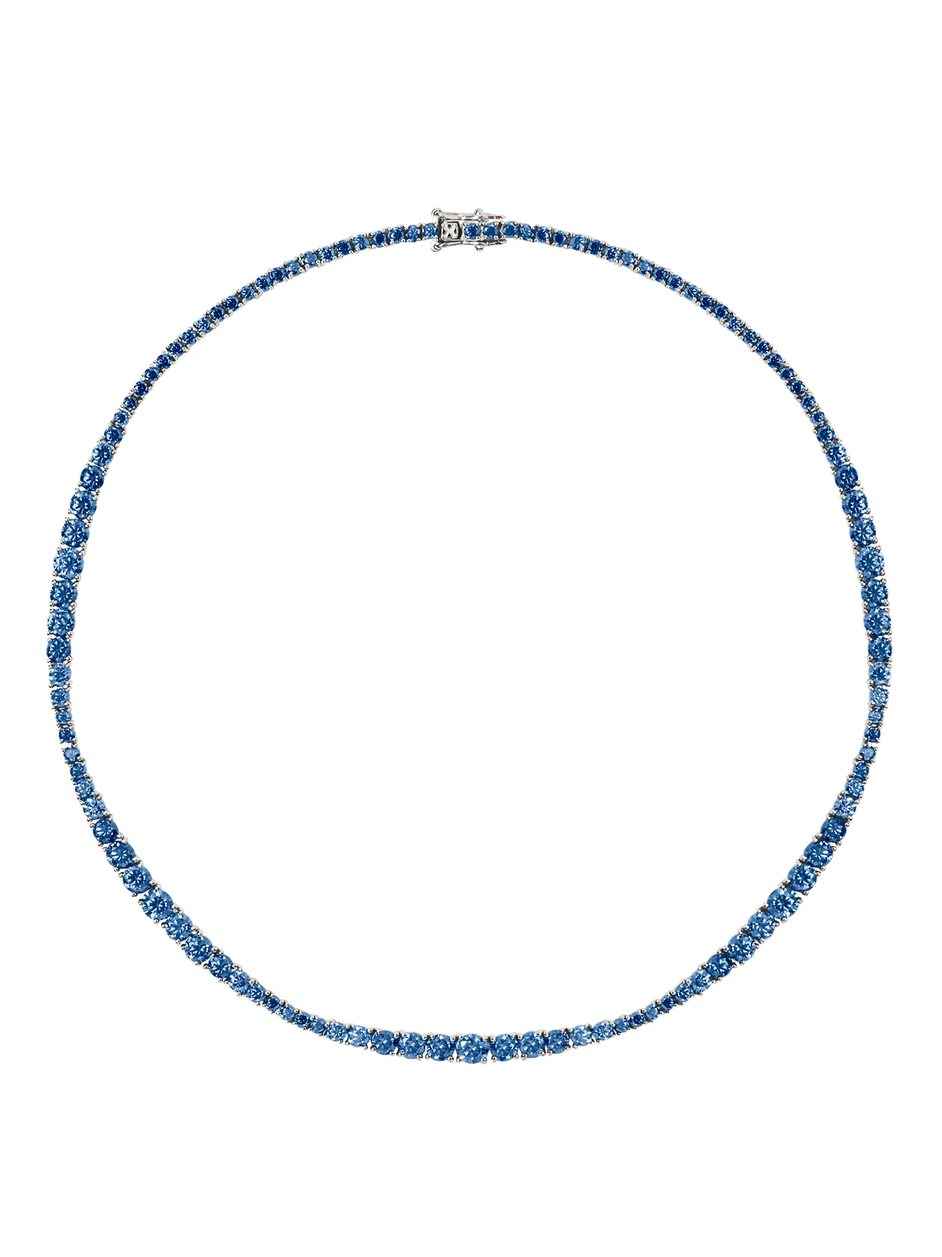 ISADORA RIVIÈRE NECKLACE IN SLATE BLUE MOISSANITE, STERLING SILVER