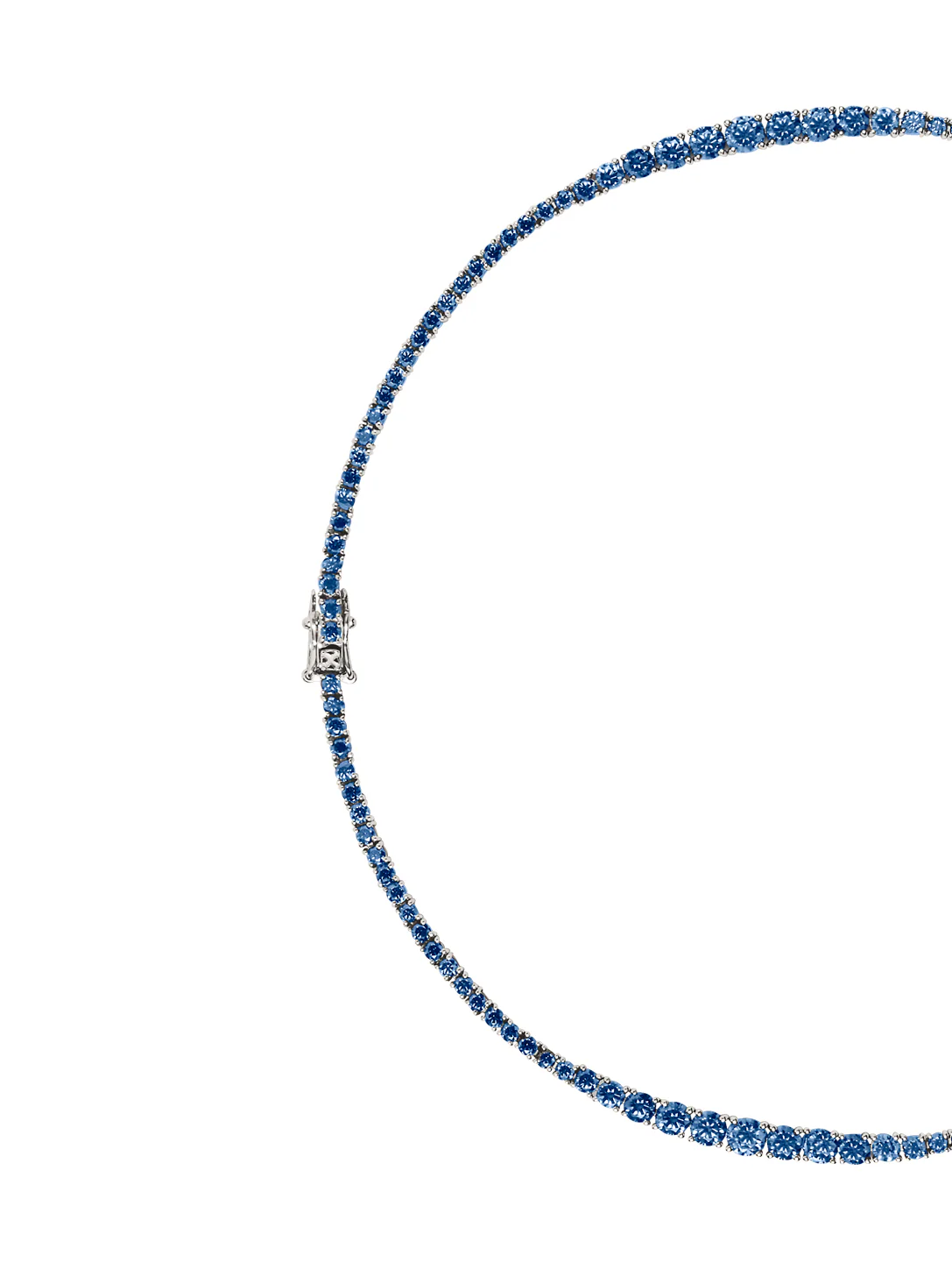 ISADORA RIVIÈRE NECKLACE IN SLATE BLUE MOISSANITE, STERLING SILVER - Image 2